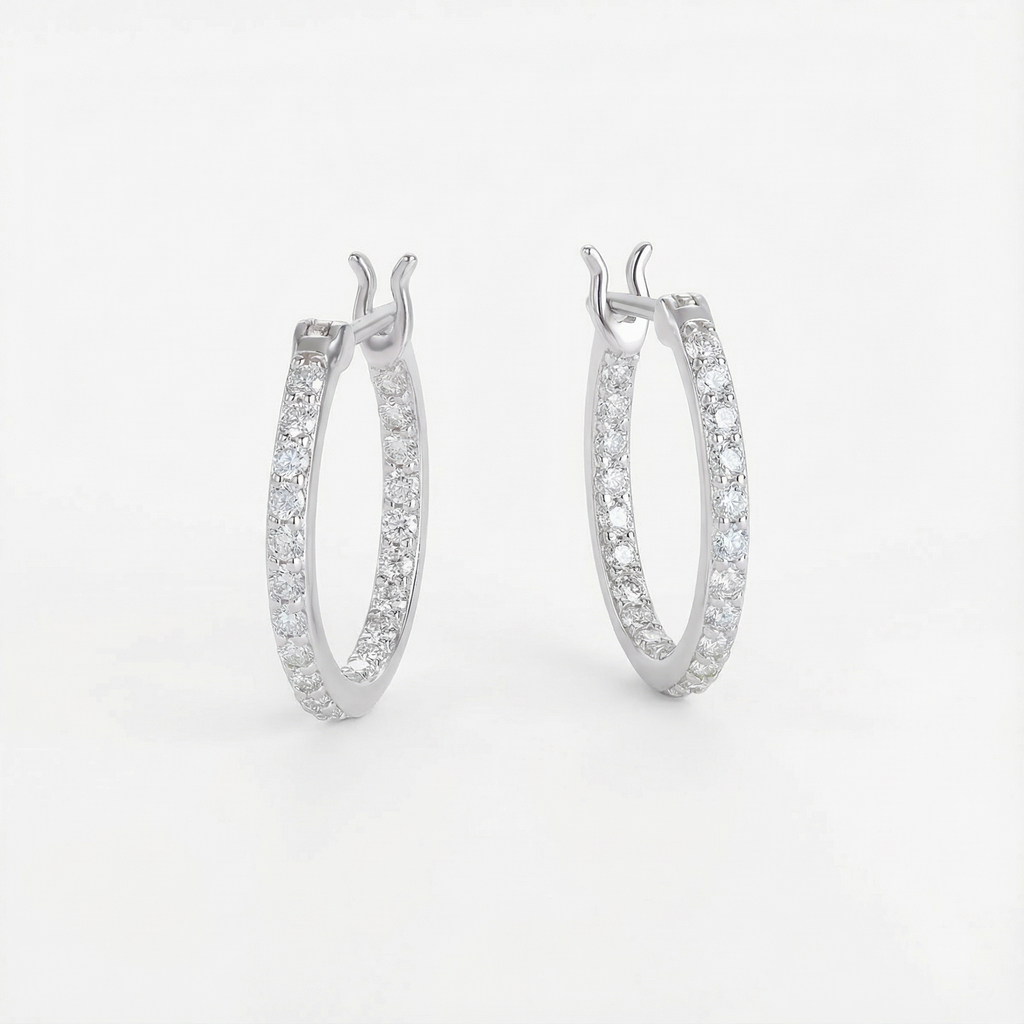 Lumière Flottante Boucles d’Oreilles Moissanite en Argent S925
