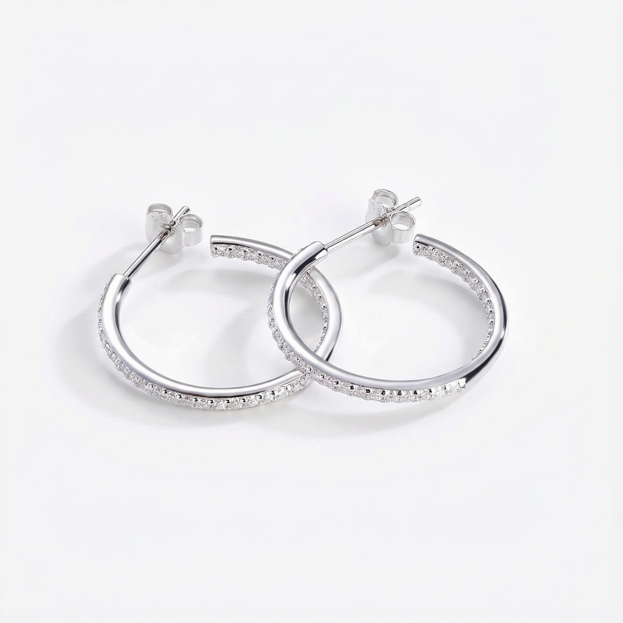 Ruban Boucles d’Oreilles Moissanite en Argent S925