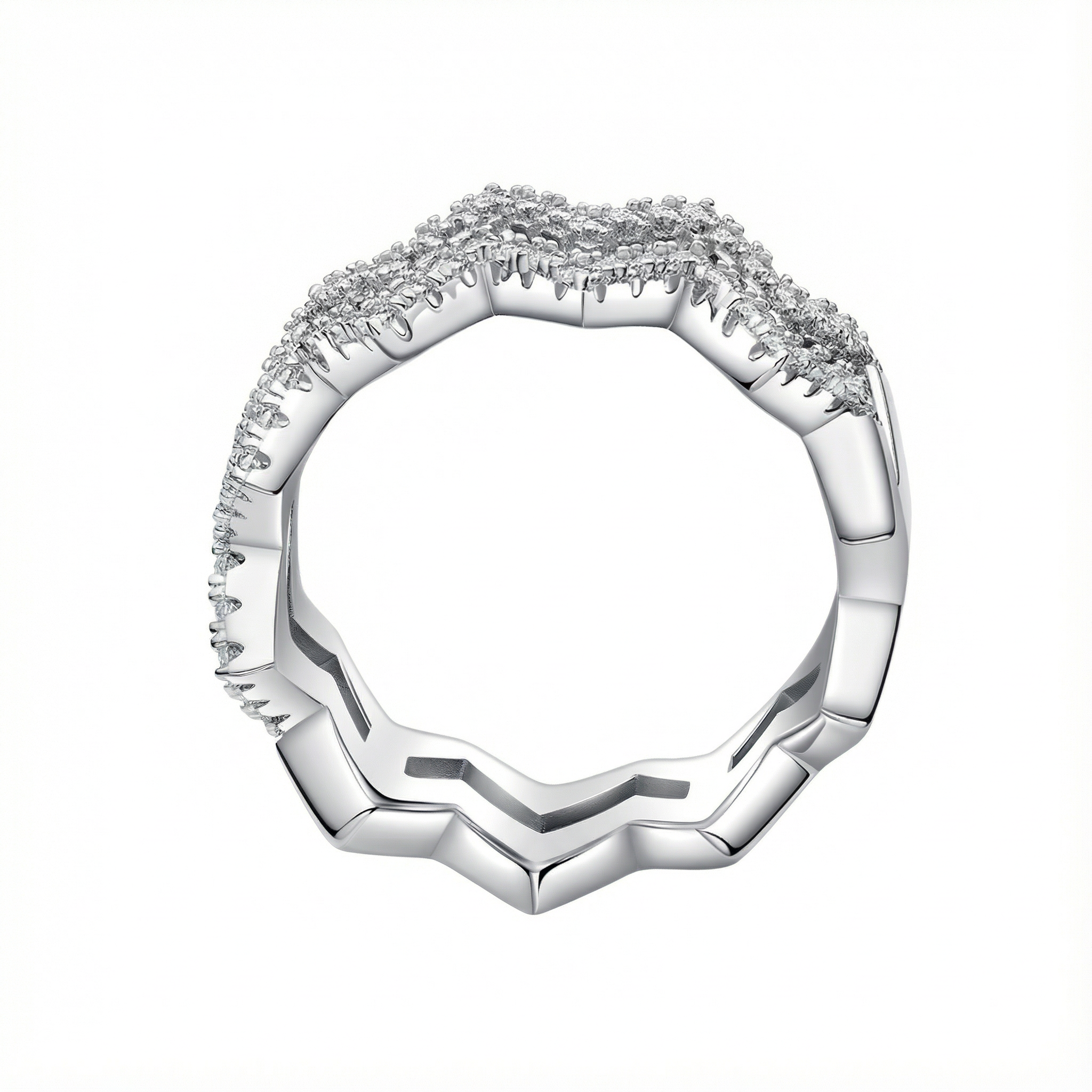 Éclat de Diamant Bague Moissanite en Argent S925