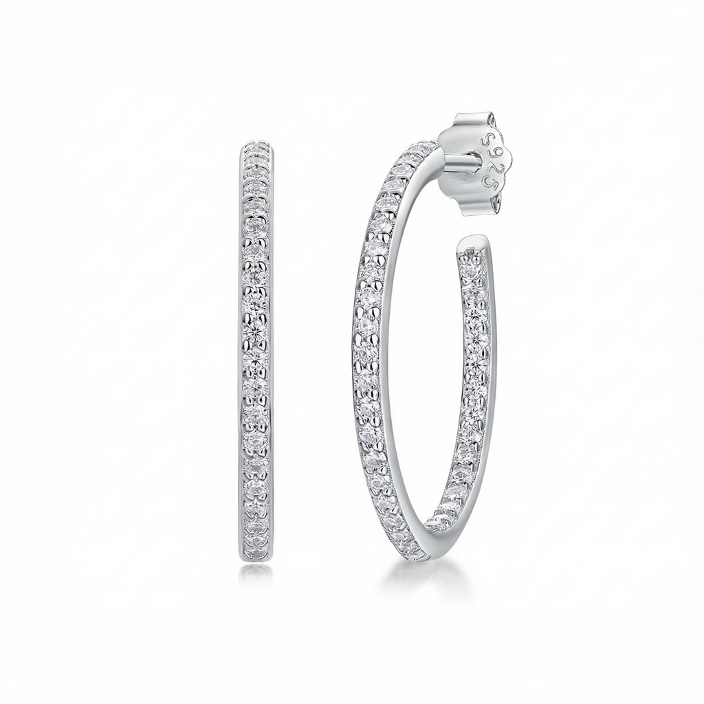 Ruban Boucles d’Oreilles Moissanite en Argent S925