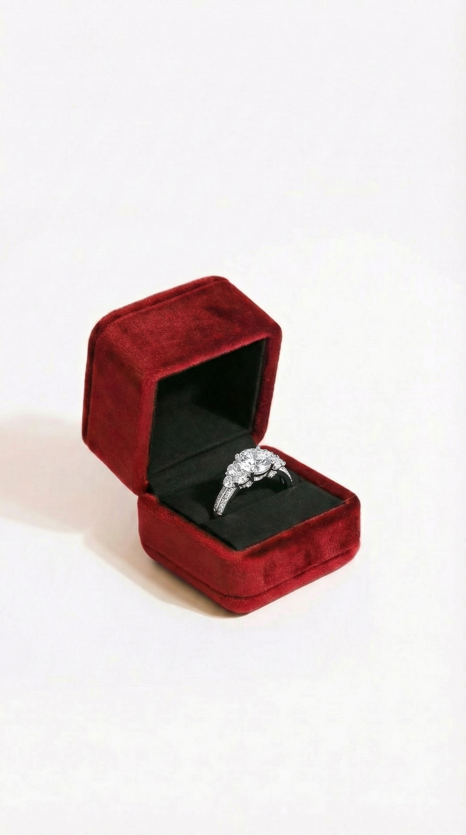 Rêve Corail Bague Moissanite en Argent S925, 1 Carat