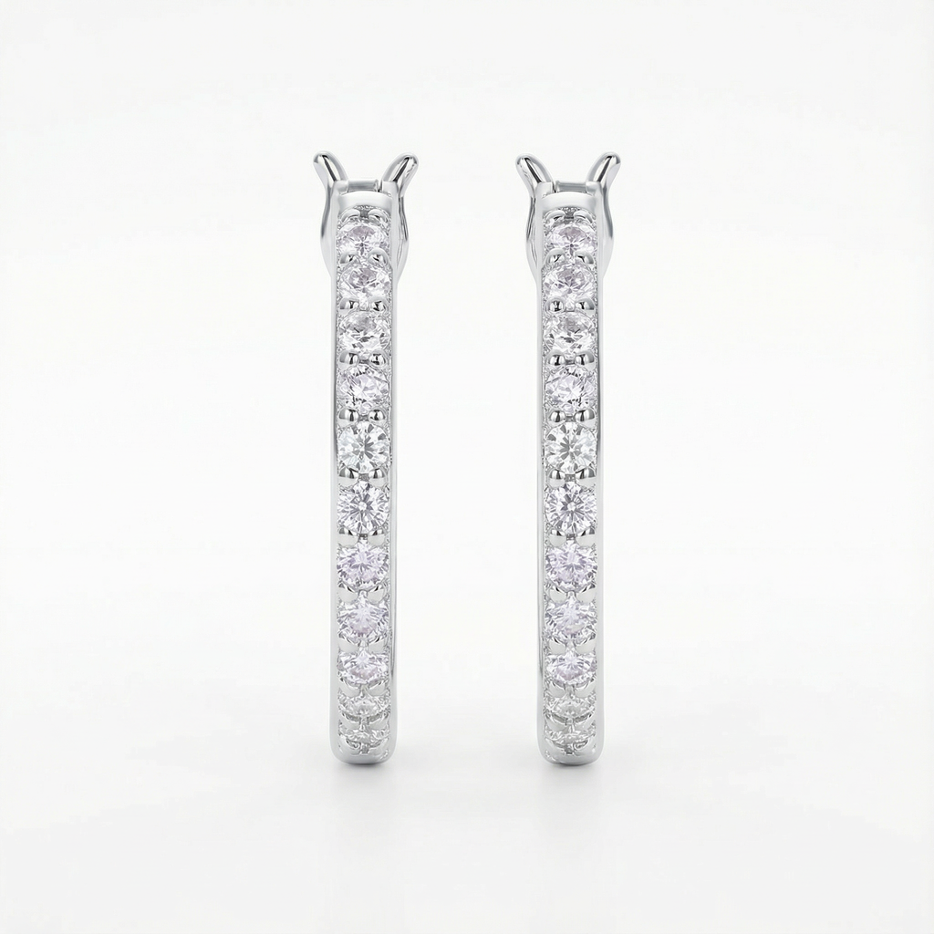 Lumière Flottante Boucles d’Oreilles Moissanite en Argent S925