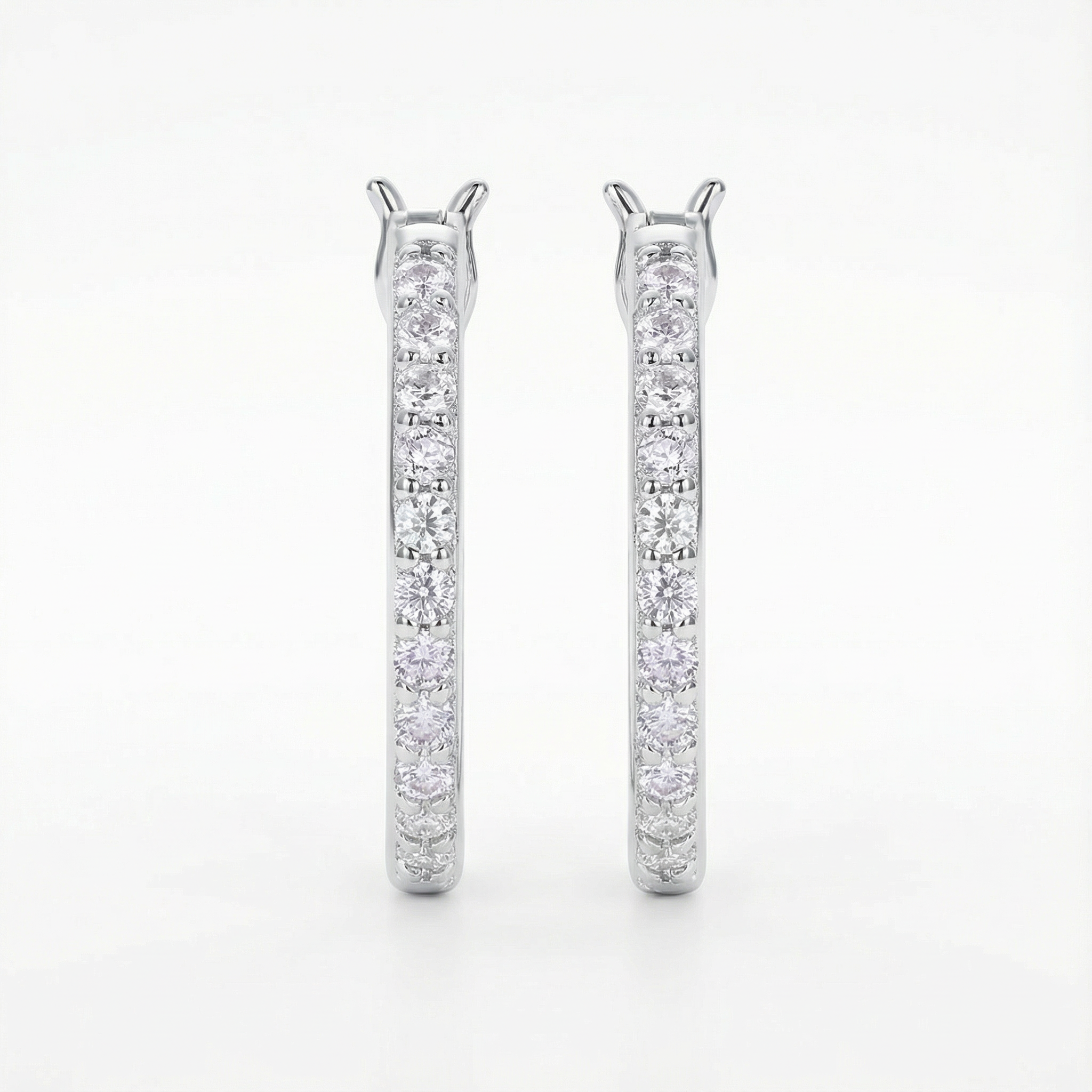Lumière Flottante Boucles d’Oreilles Moissanite en Argent S925