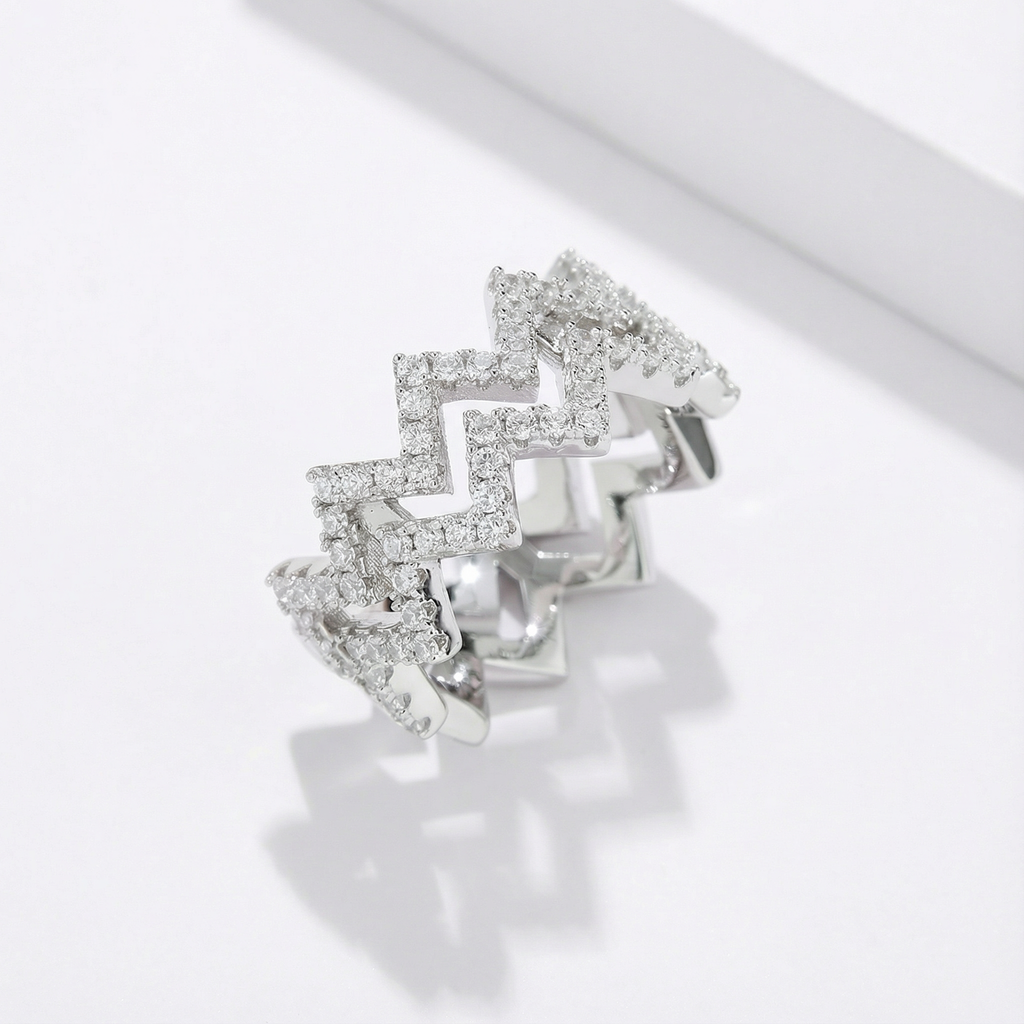 Éclat de Diamant Bague Moissanite en Argent S925