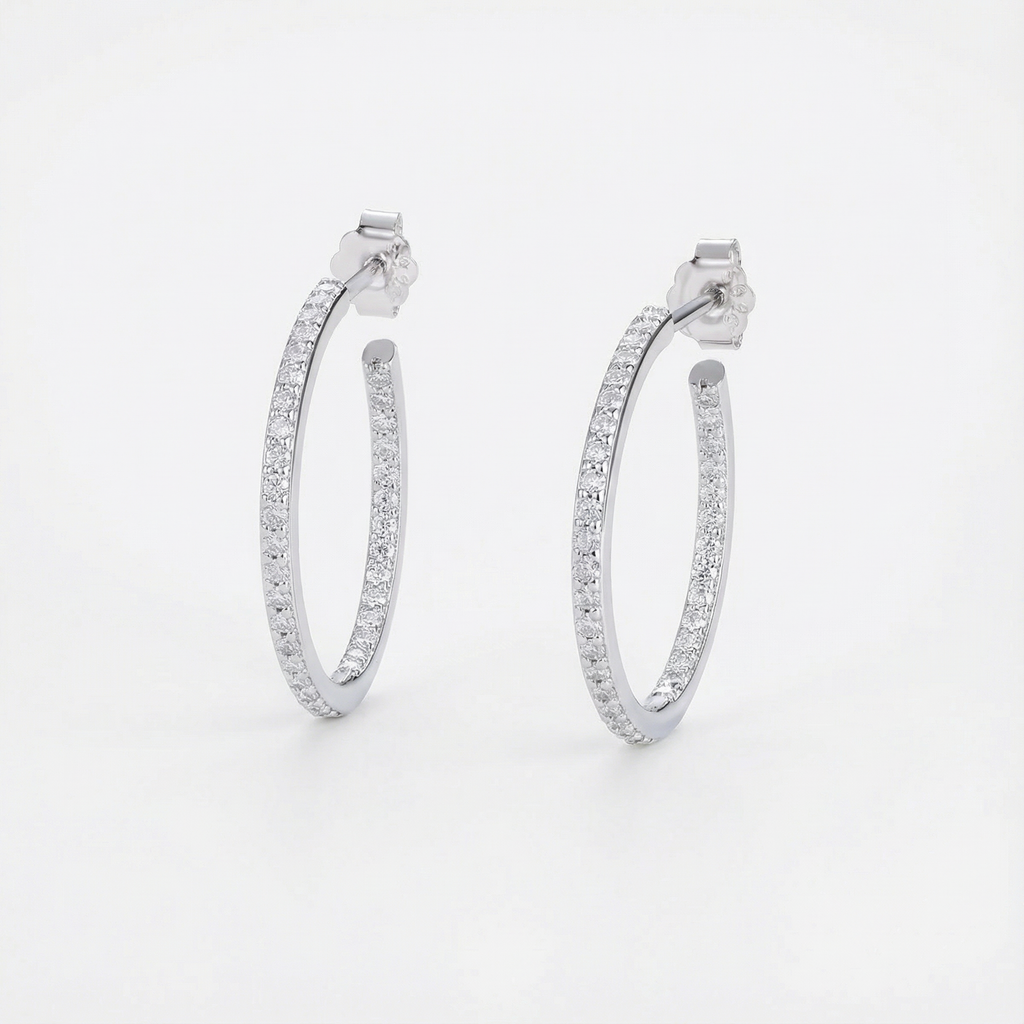 Ruban Boucles d’Oreilles Moissanite en Argent S925