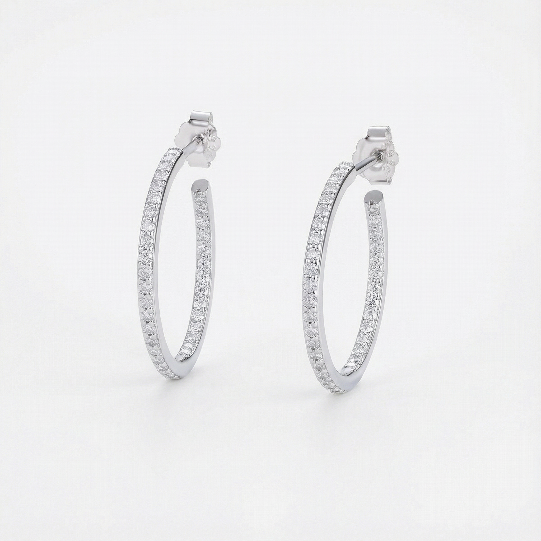 Ruban Boucles d’Oreilles Moissanite en Argent S925