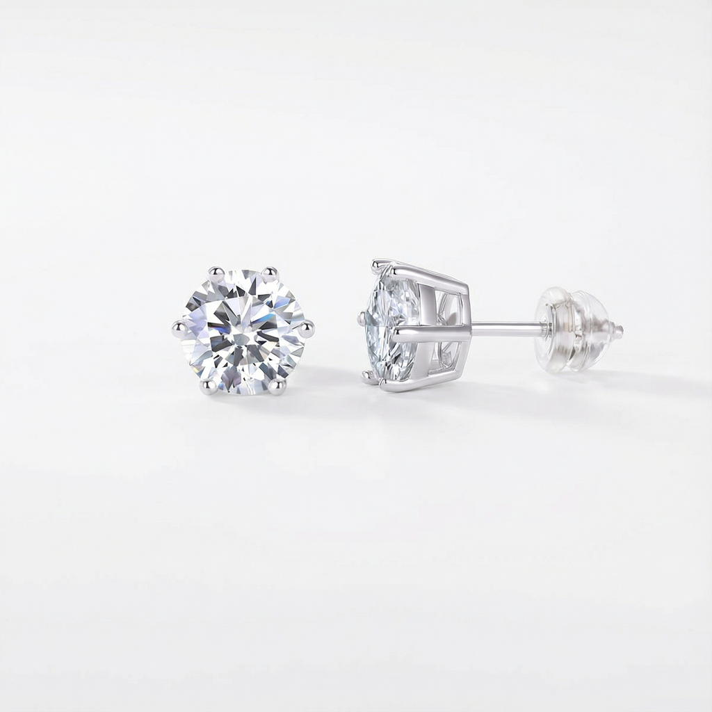Moments Paisibles Boucles d’Oreilles Moissanite en Argent S925