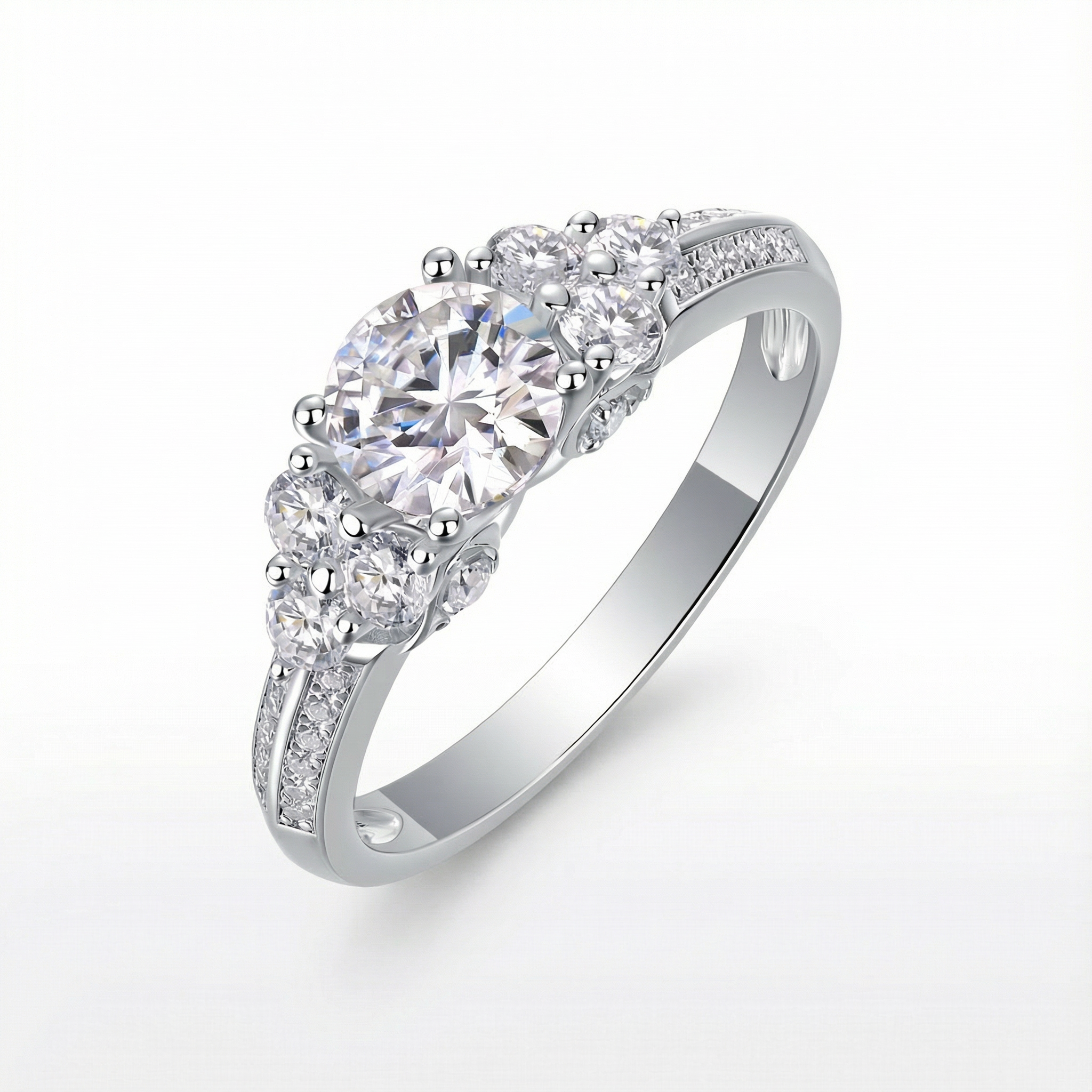 Rêve Corail Bague Moissanite en Argent S925, 1 Carat
