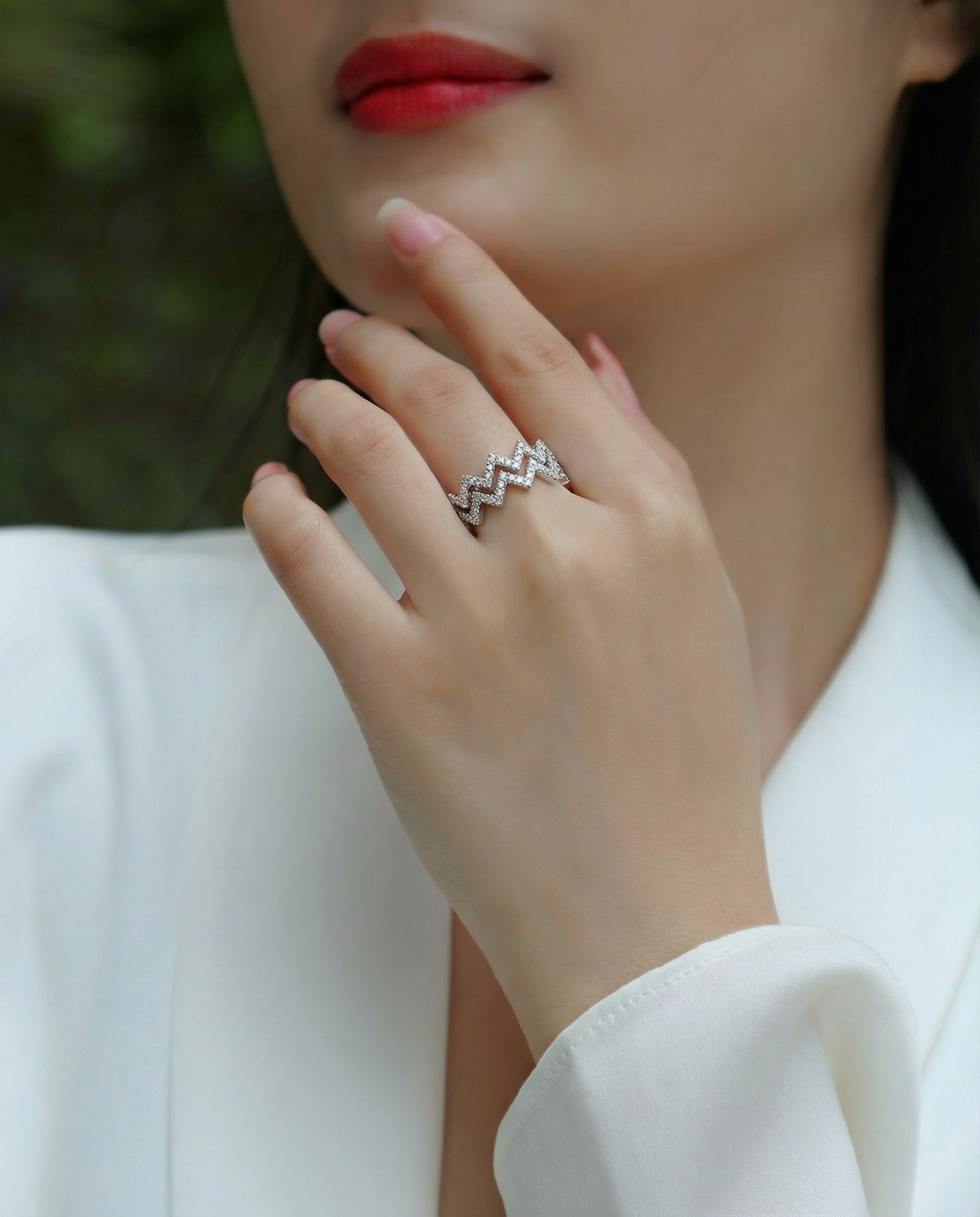 Éclat de Diamant Bague Moissanite en Argent S925