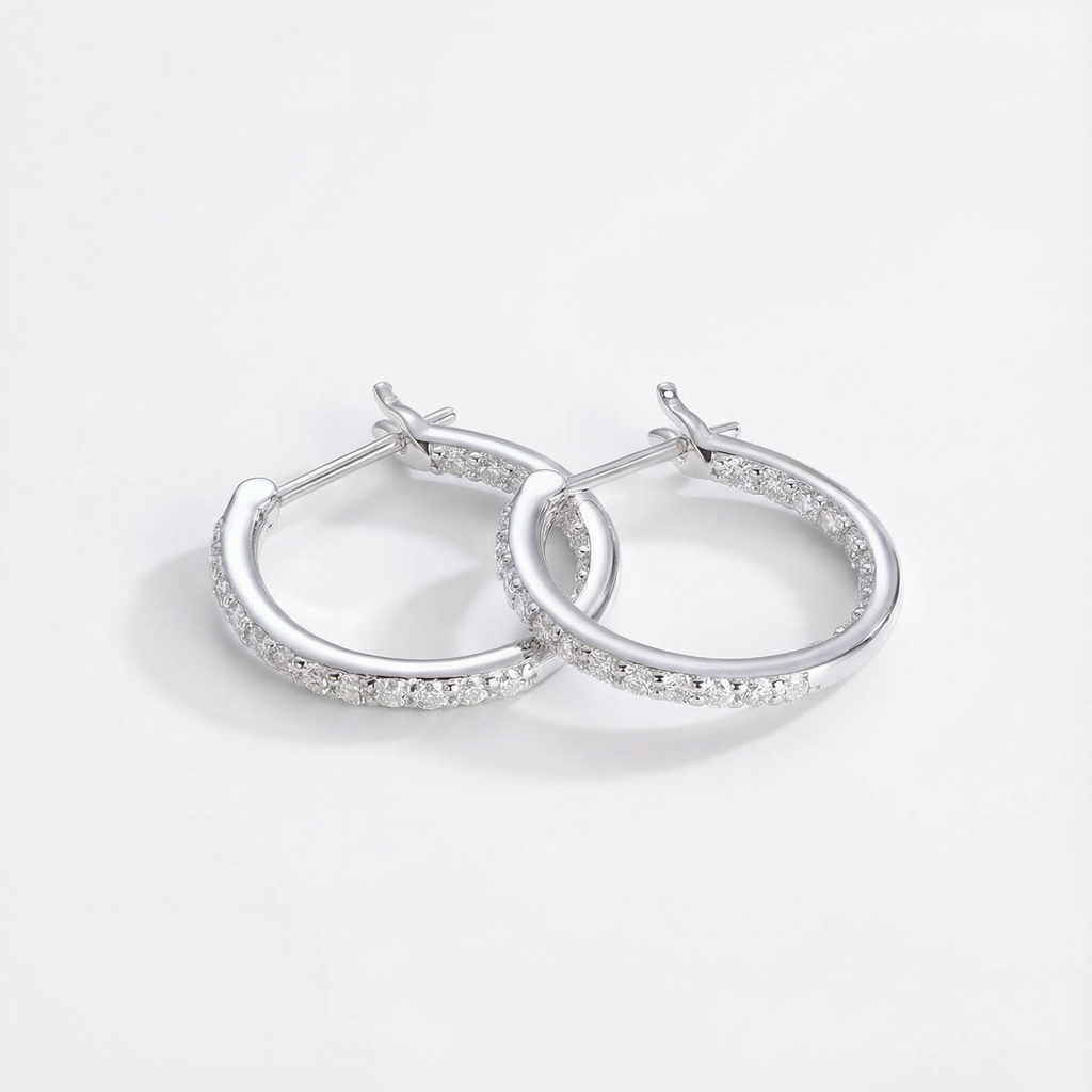 Lumière Flottante Boucles d’Oreilles Moissanite en Argent S925