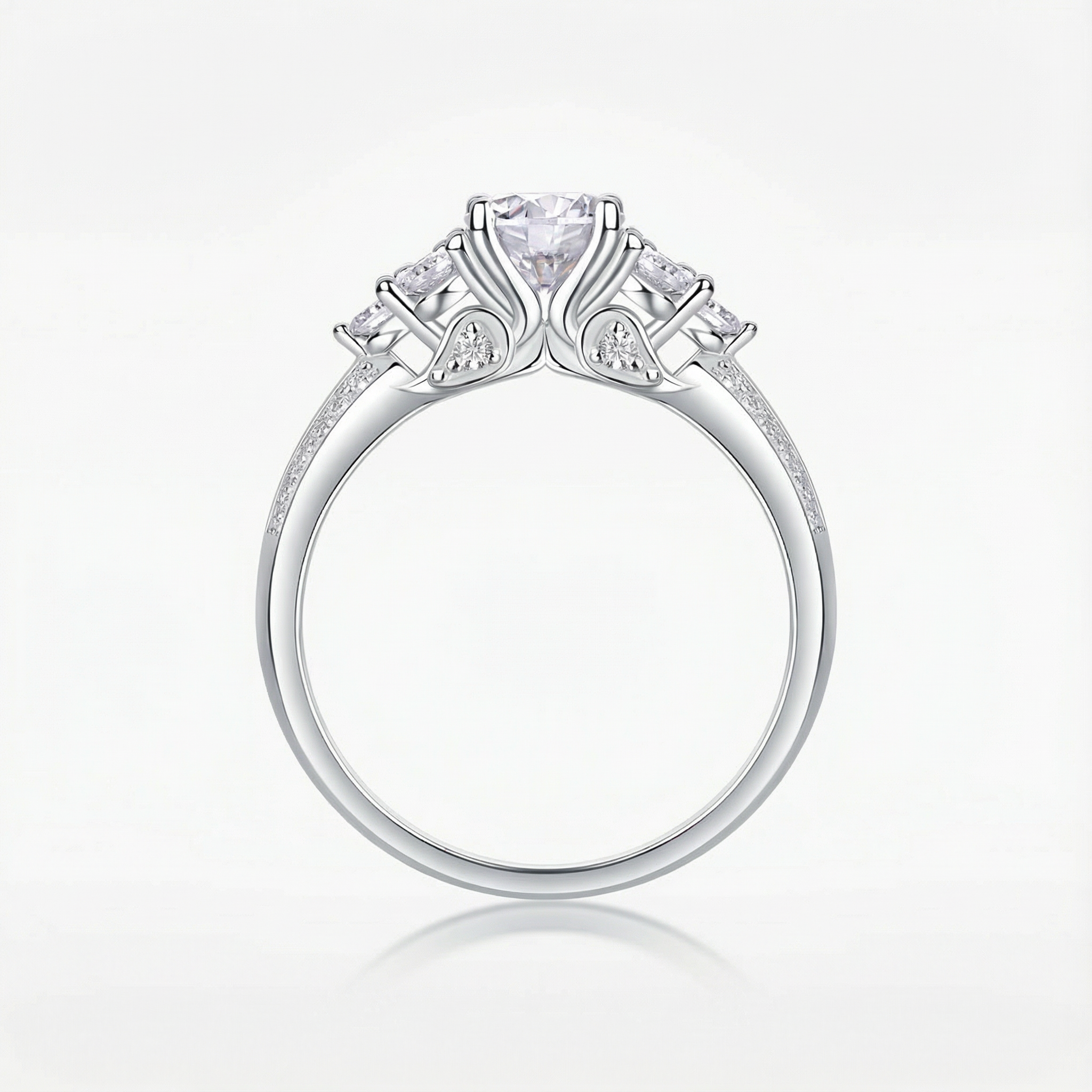 Rêve Corail Bague Moissanite en Argent S925, 1 Carat