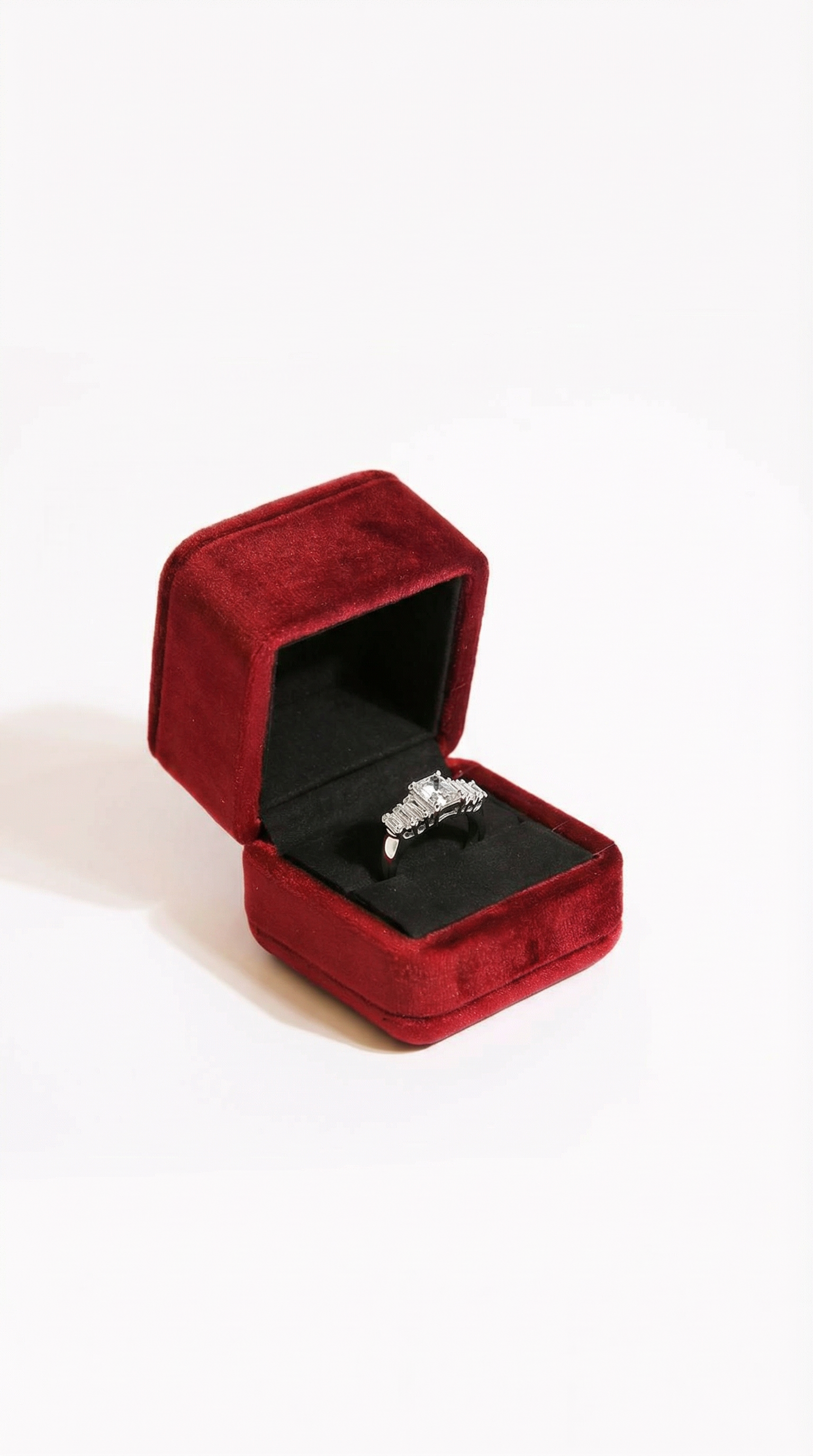 925 Silver Row Diamond Ring Finger