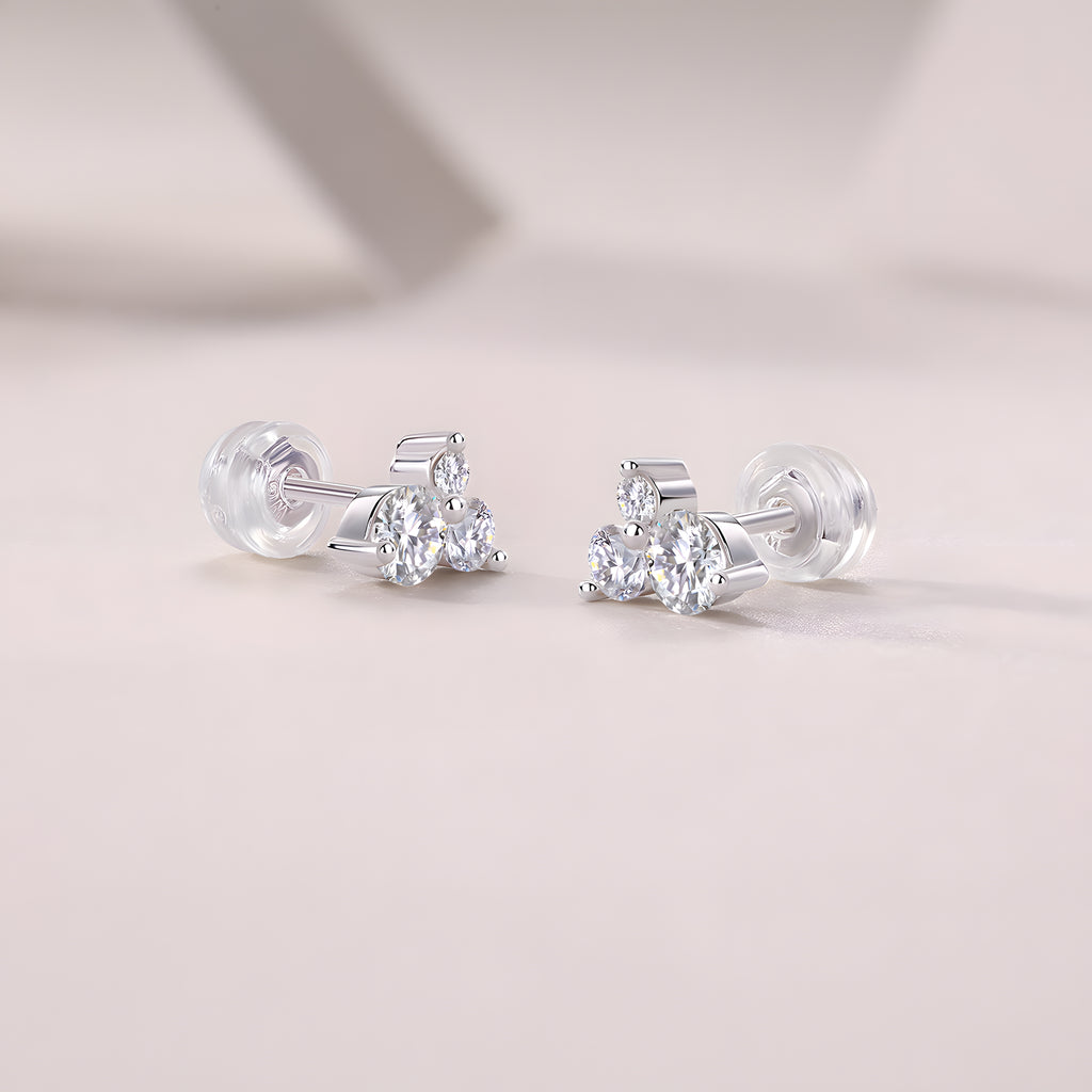 Vague Boucles d’Oreilles Moissanite en Argent S925