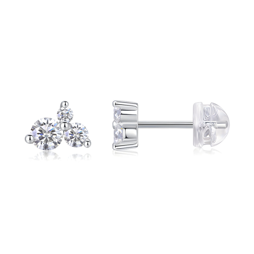 Vague Boucles d’Oreilles Moissanite en Argent S925