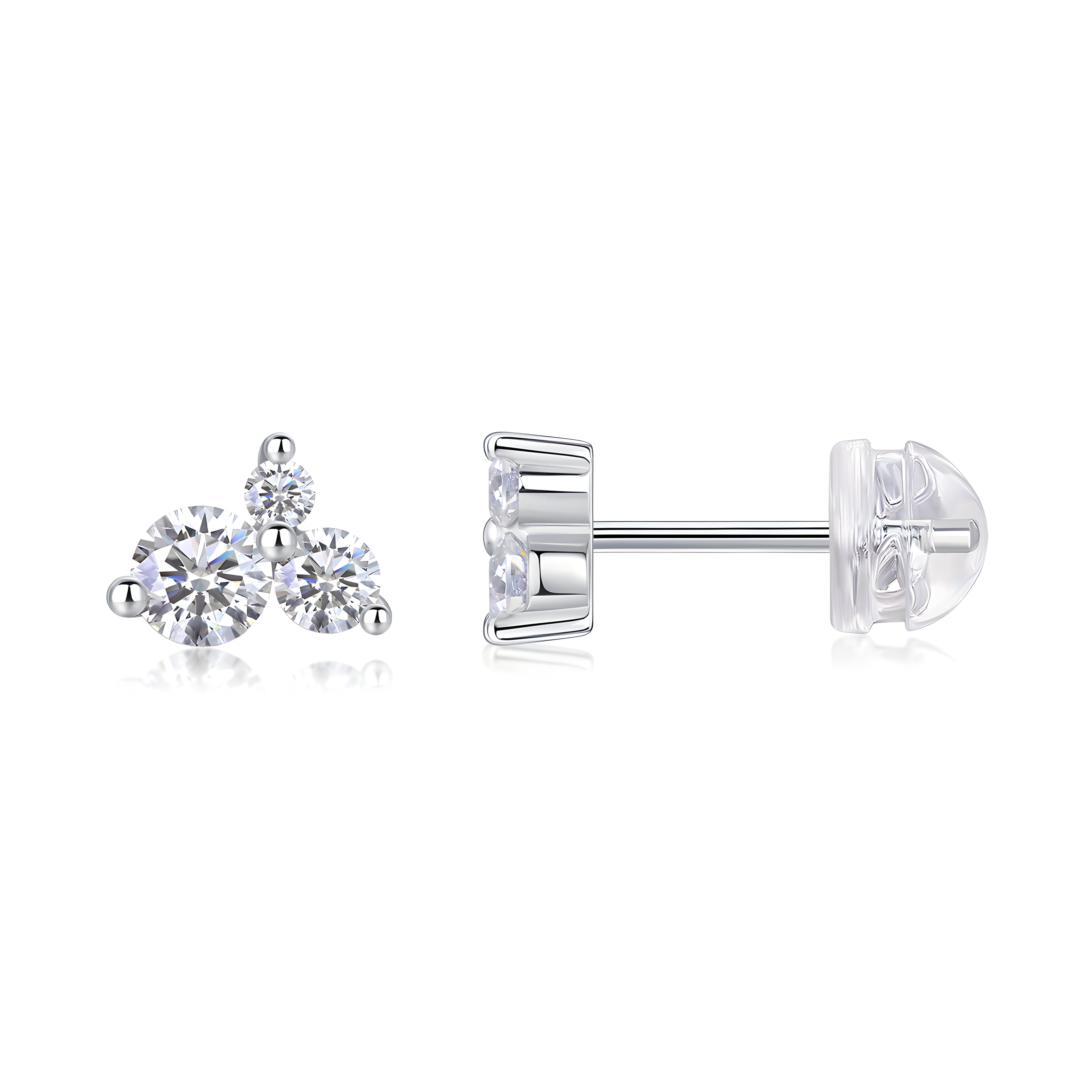 Vague Boucles d’Oreilles Moissanite en Argent S925