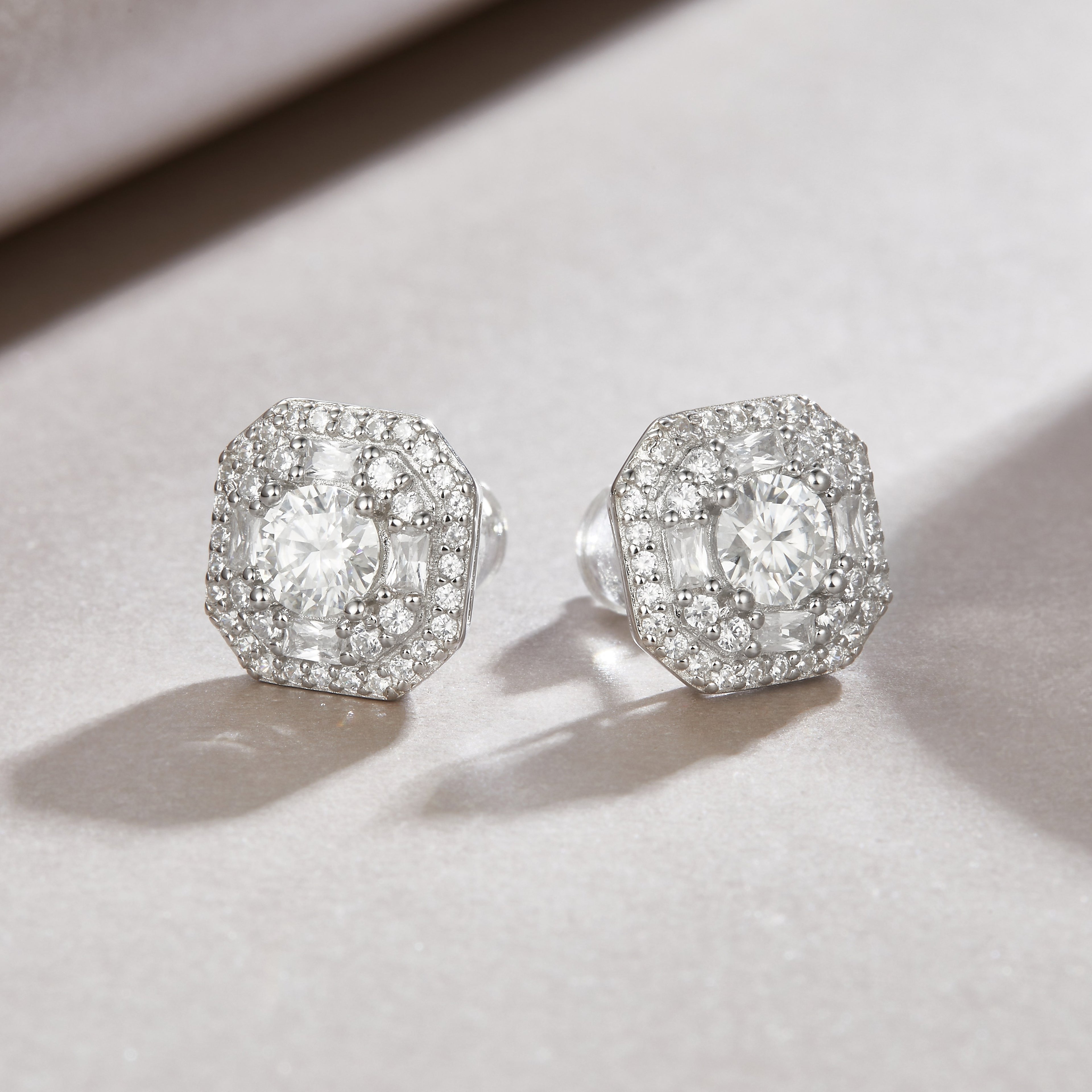 Après-midi d’Hiver Boucles d’Oreilles Moissanite 0,5 Carat en Argent S925
