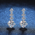 Boucles d’Oreilles Couronne Moissanite 1 Carat pour Femme en Argent 925, Style Coréen