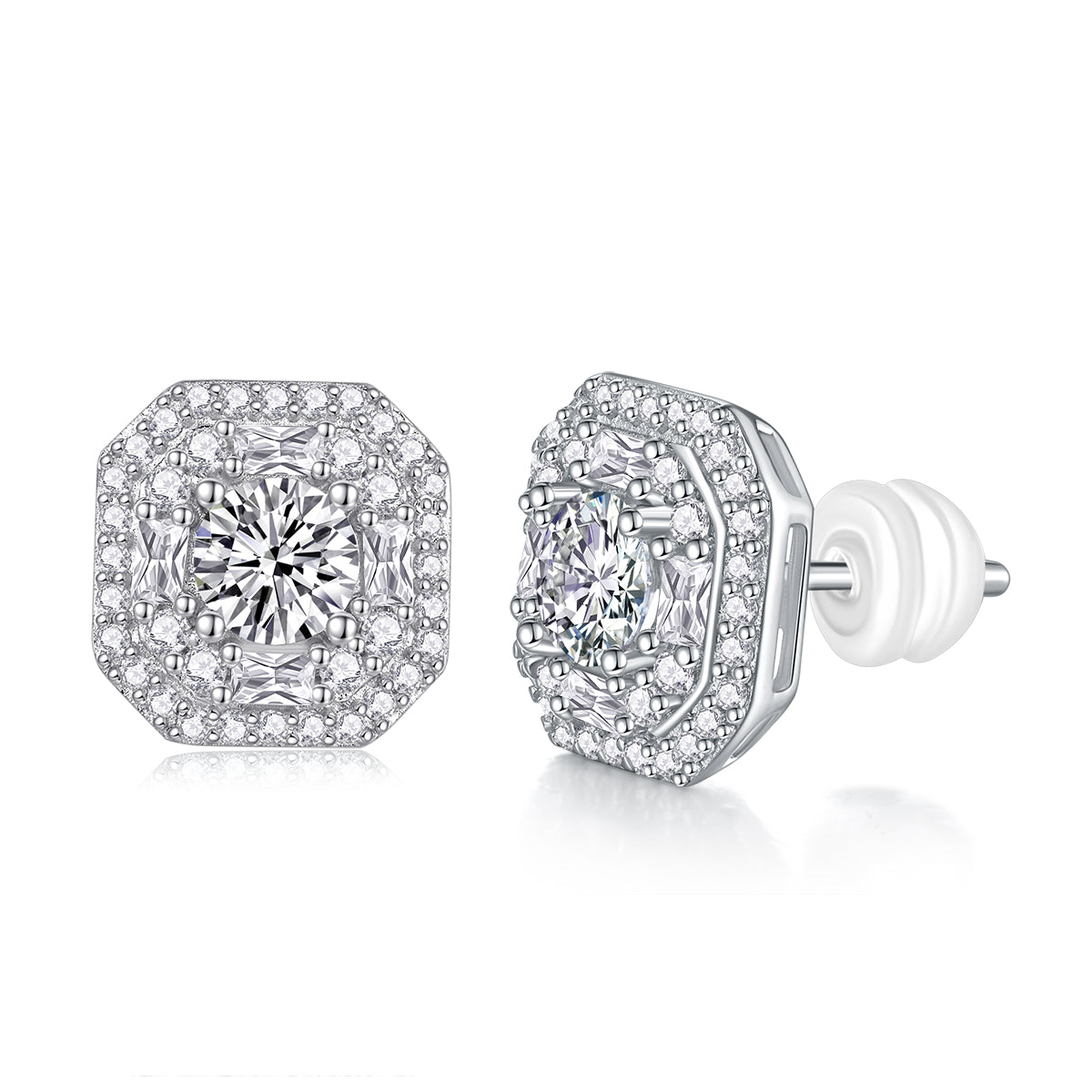 Après-midi d’Hiver Boucles d’Oreilles Moissanite 0,5 Carat en Argent S925
