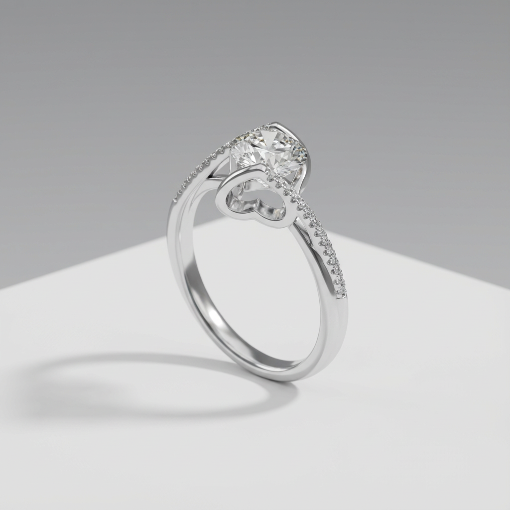 Promesse Éblouissante Bague Moissanite en Argent S925, 1 Carat