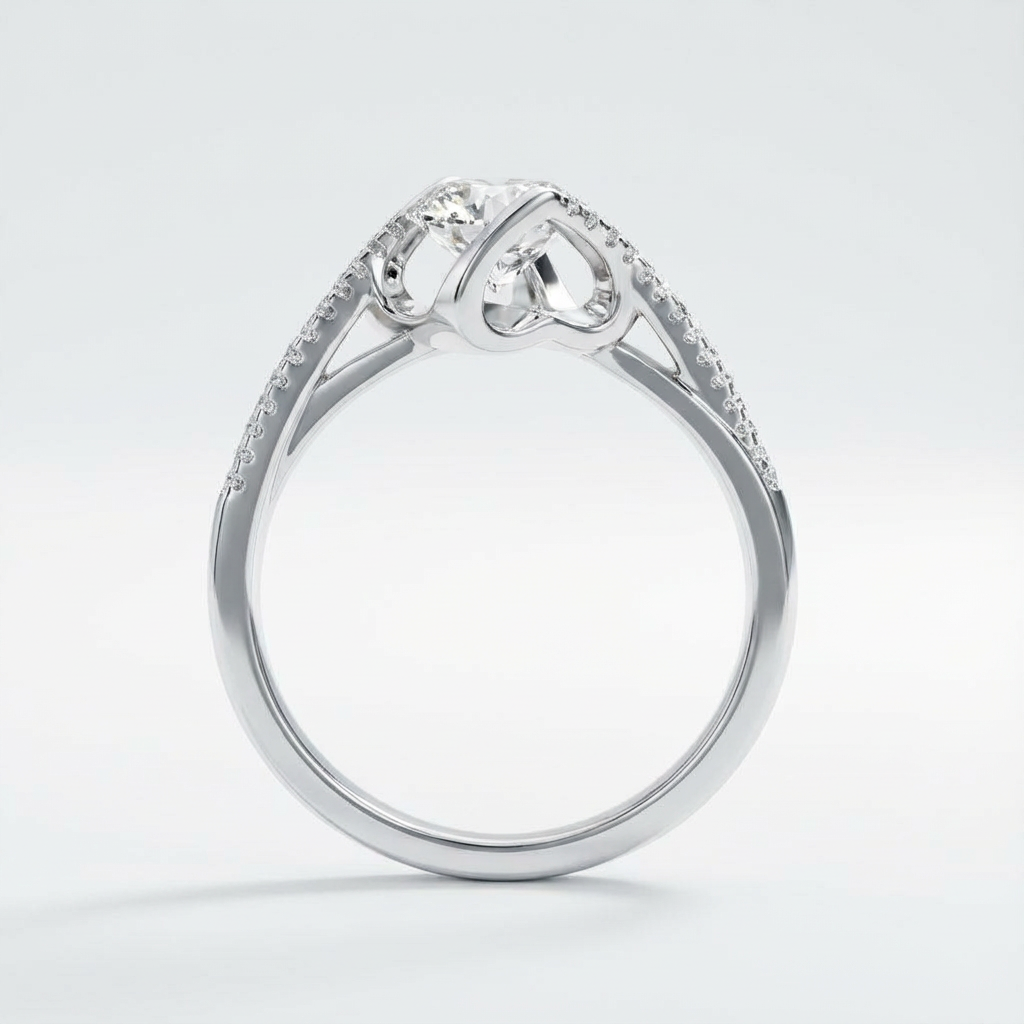 Promesse Éblouissante Bague Moissanite en Argent S925, 1 Carat