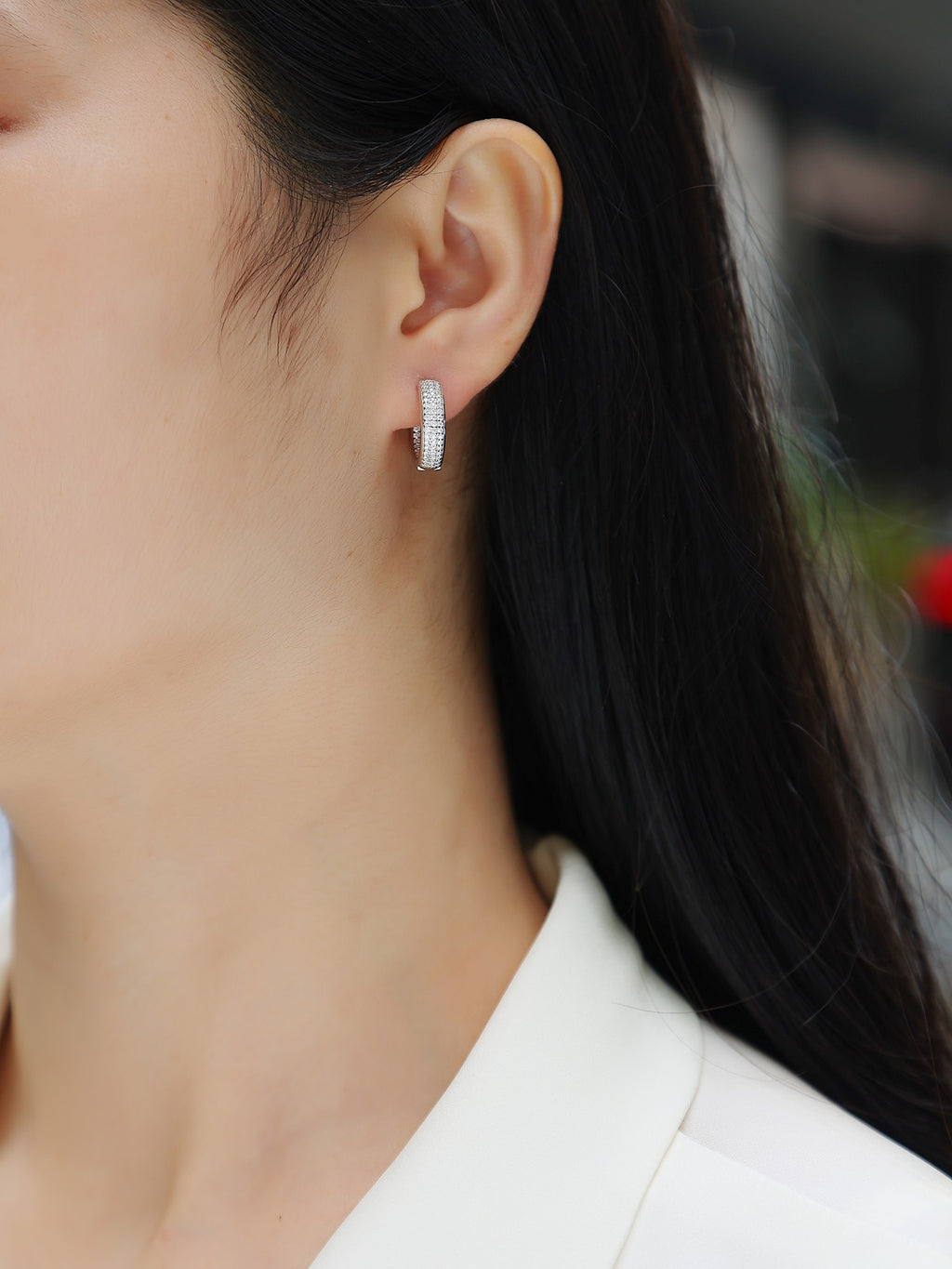 Années Boucles d’Oreilles Moissanite en Argent S925