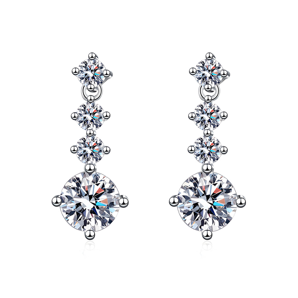 Boucles d’Oreilles Couronne Moissanite 1 Carat pour Femme en Argent 925, Style Coréen