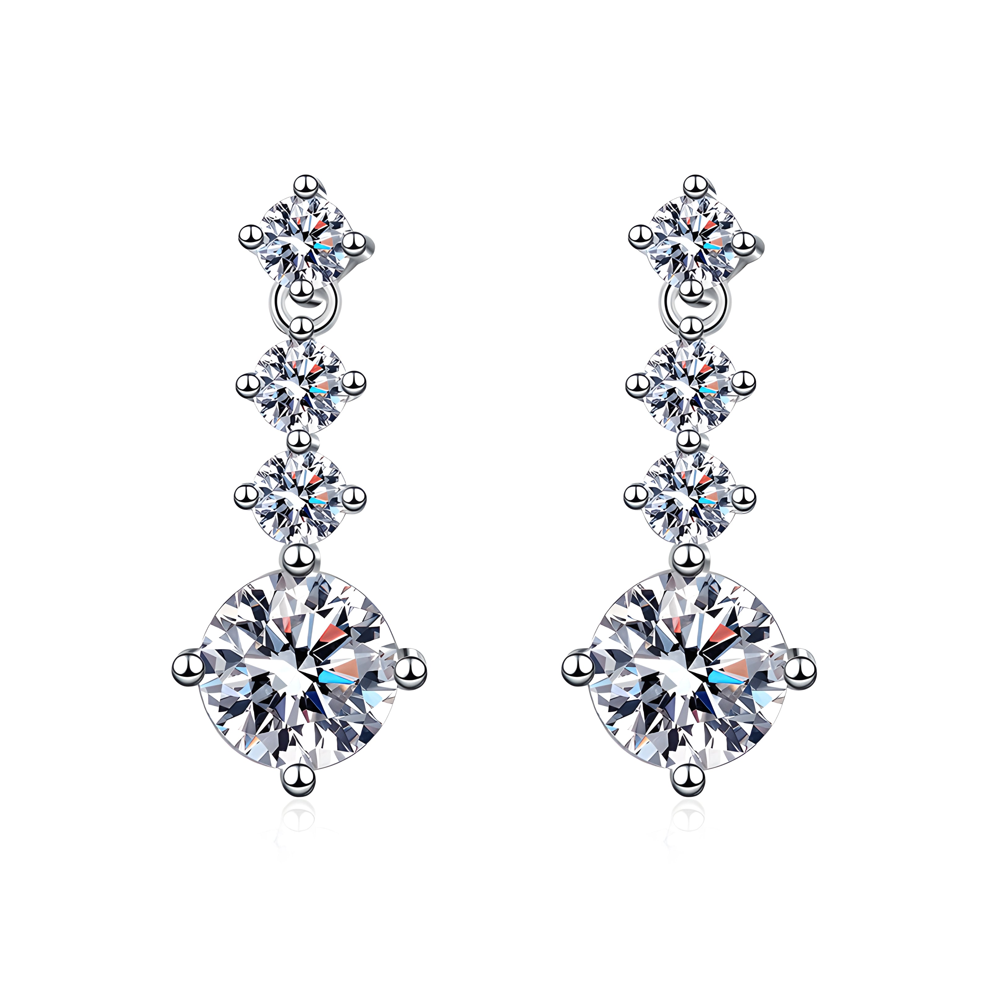 Boucles d’Oreilles Couronne Moissanite 1 Carat pour Femme en Argent 925, Style Coréen