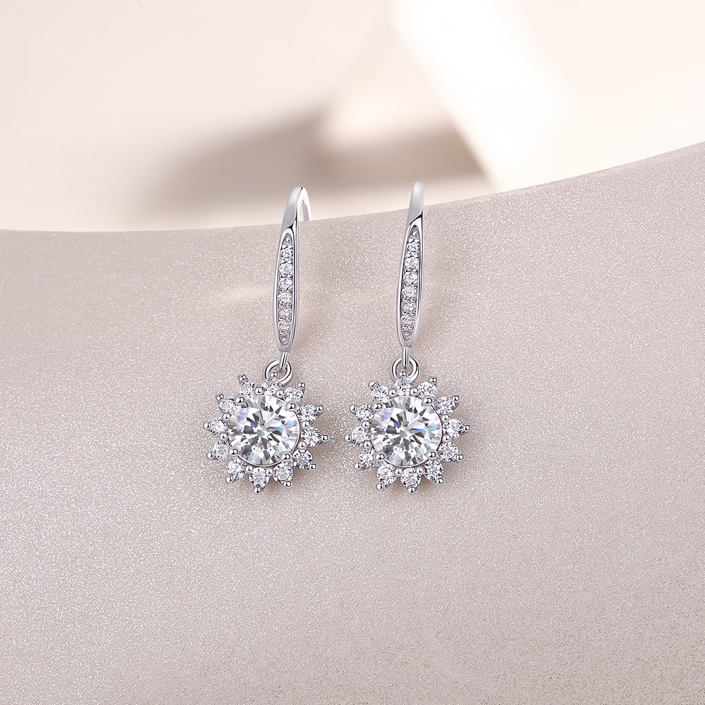 Cité de Splendeur Boucles d’Oreilles Moissanite en Argent S925