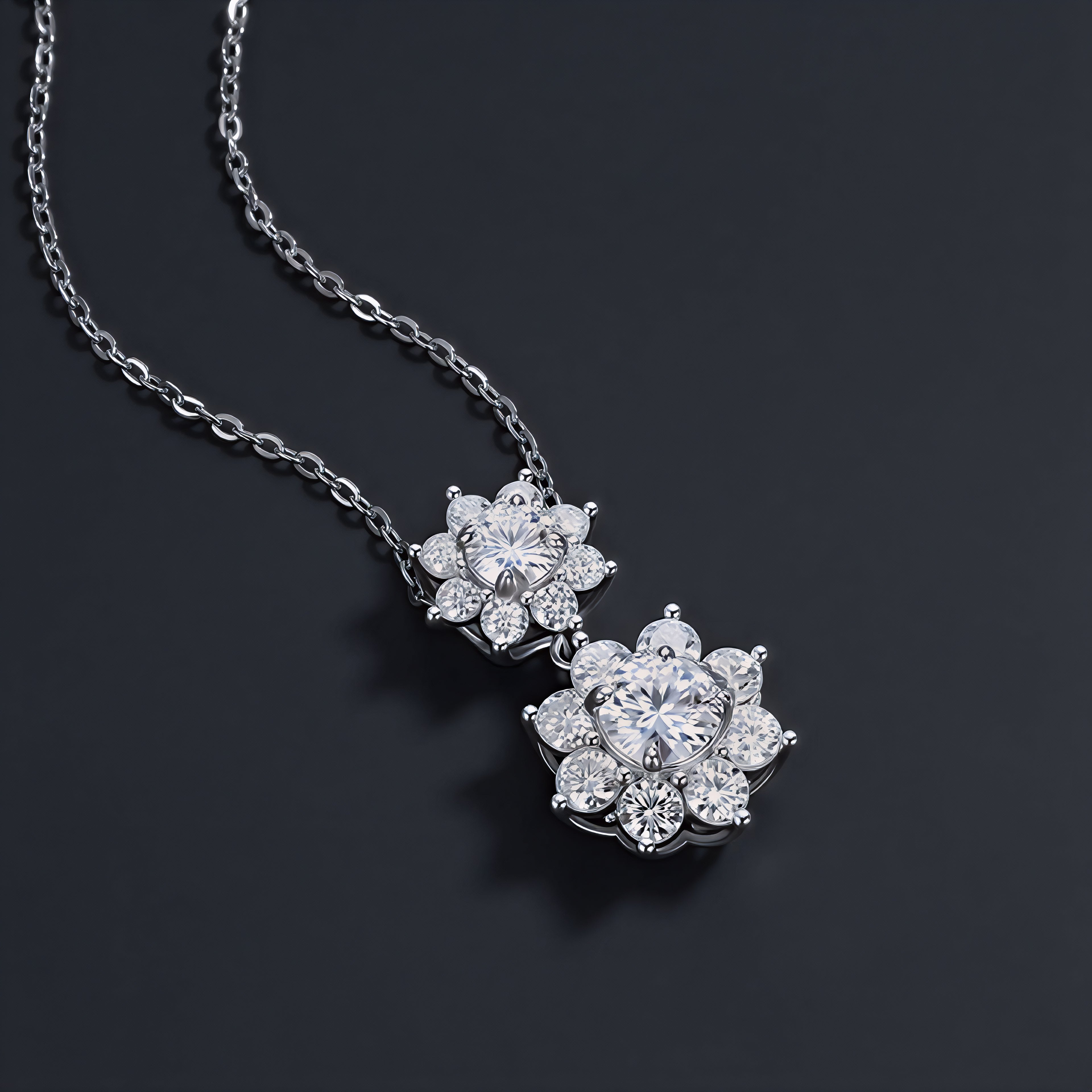 Langage de la Fleur du Soleil Collier Pendentif Moissanite en Argent S925