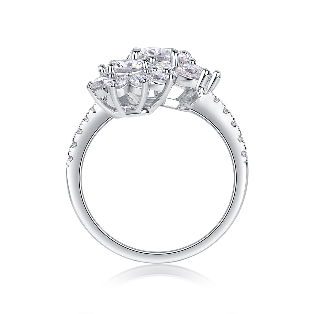 Rosée du Matin sur Pétale Bague Moissanite 1 Carat en Argent S925