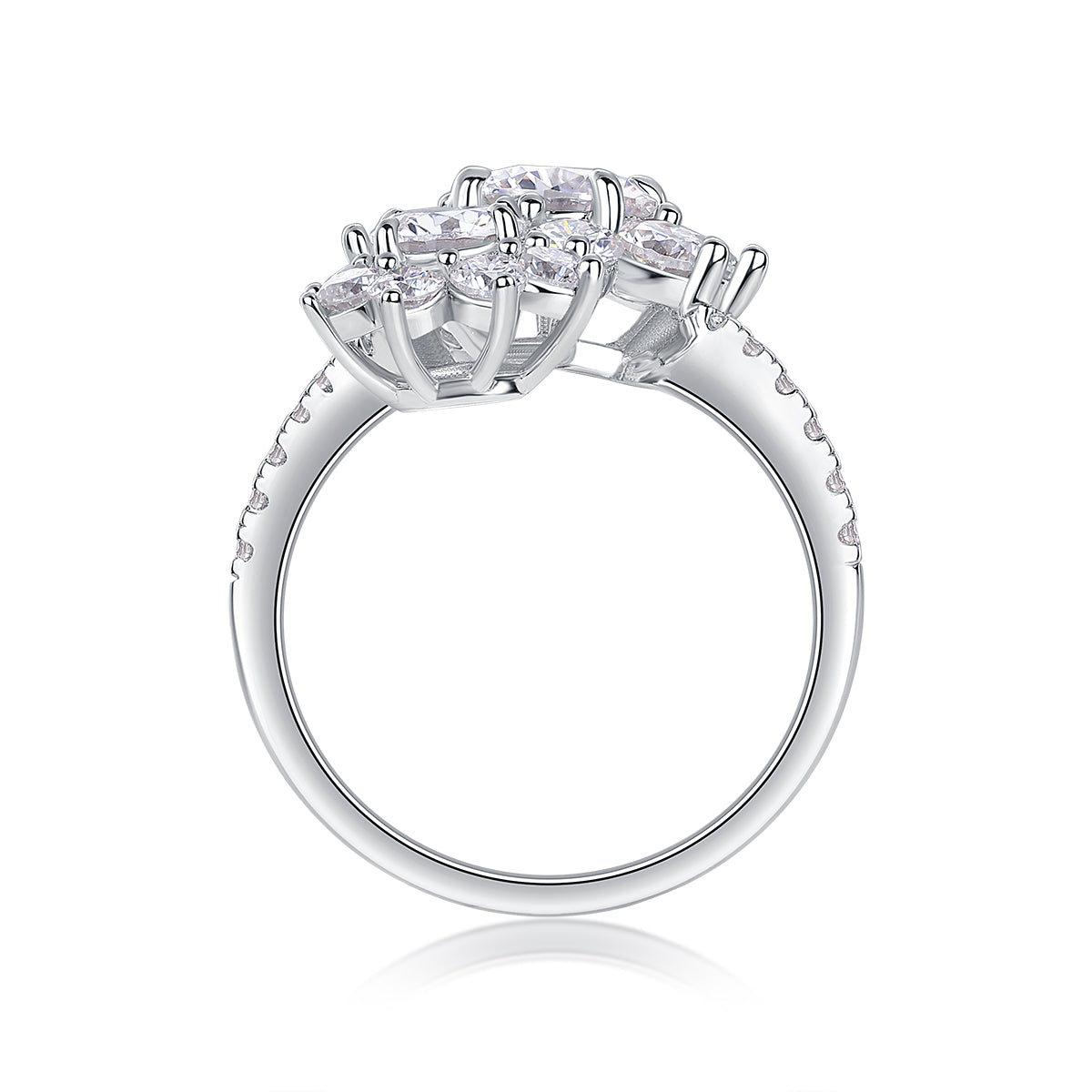 Rosée du Matin sur Pétale Bague Moissanite 1 Carat en Argent S925