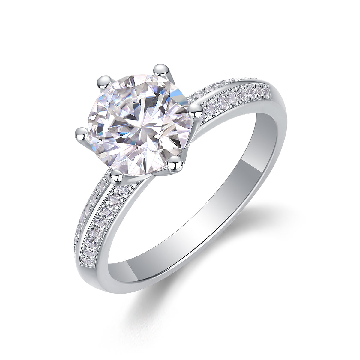 Bonheur Comme Une Fleur Bague Moissanite en Argent S925, 1 Carat