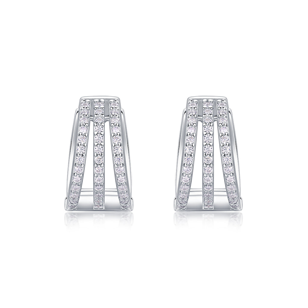 Le Beau Paysage de Mars Boucles d’Oreilles Moissanite en Argent S925