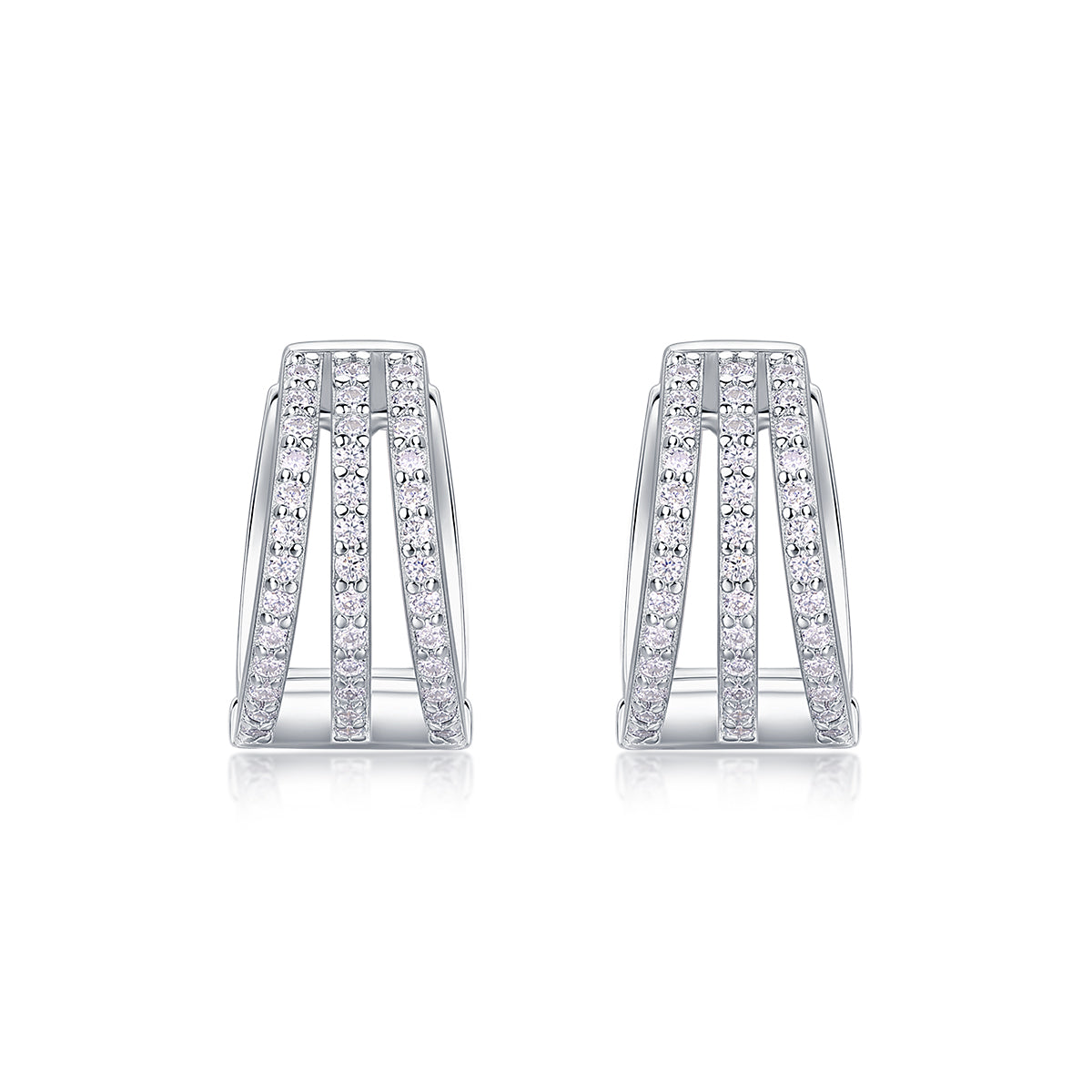 Le Beau Paysage de Mars Boucles d’Oreilles Moissanite en Argent S925