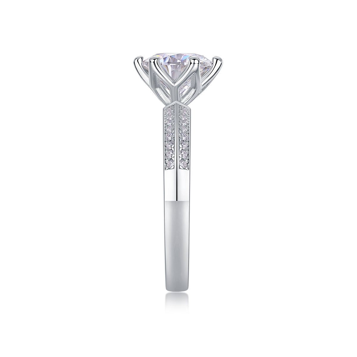 Bonheur Comme Une Fleur Bague Moissanite en Argent S925, 1 Carat