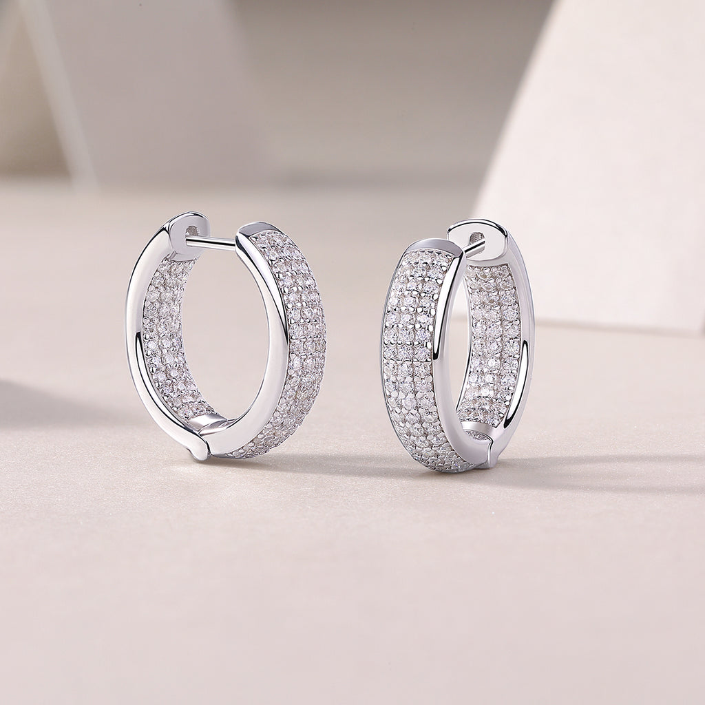 Années Boucles d’Oreilles Moissanite en Argent S925