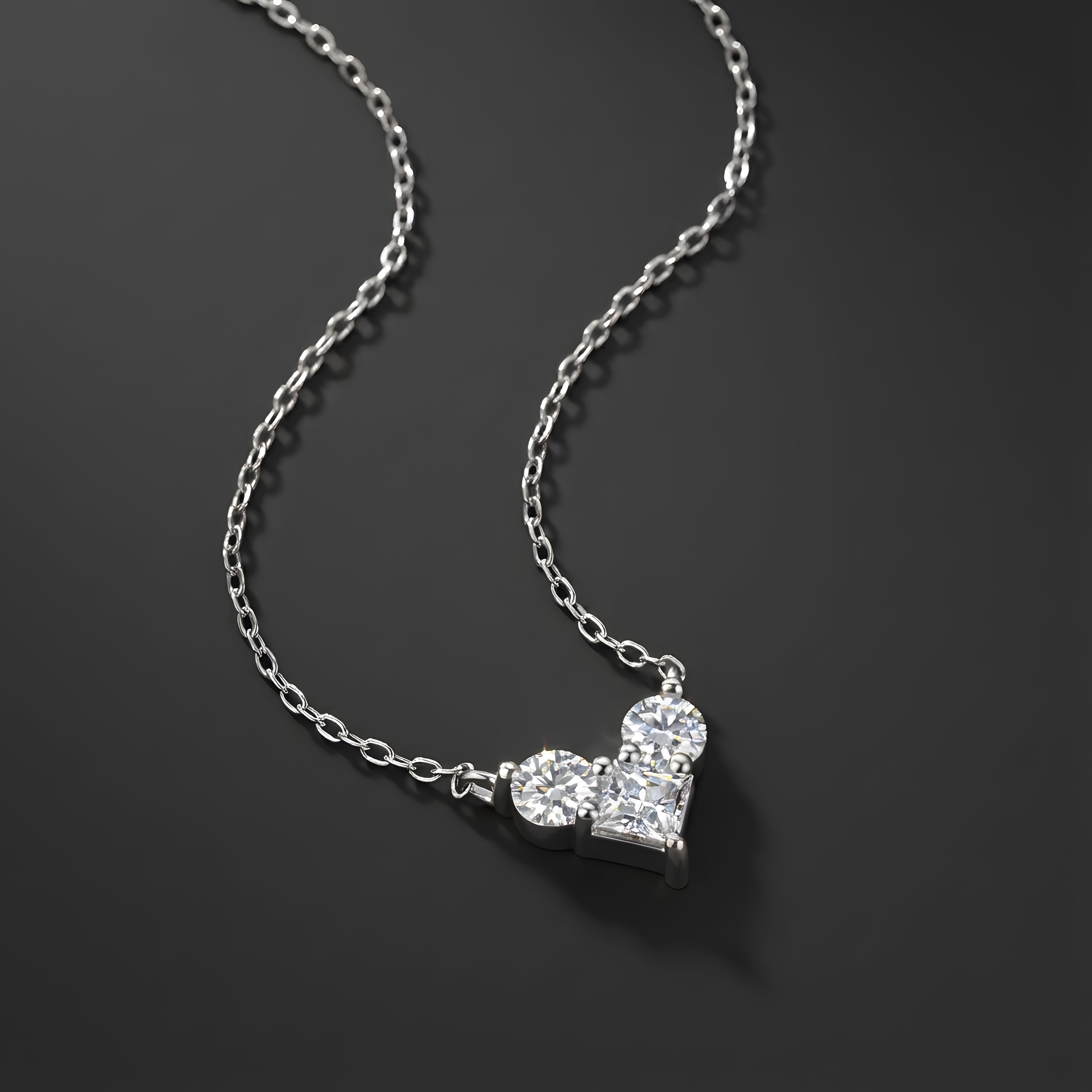 L’Amour au Présent Collier Pendentif Moissanite en Argent S925