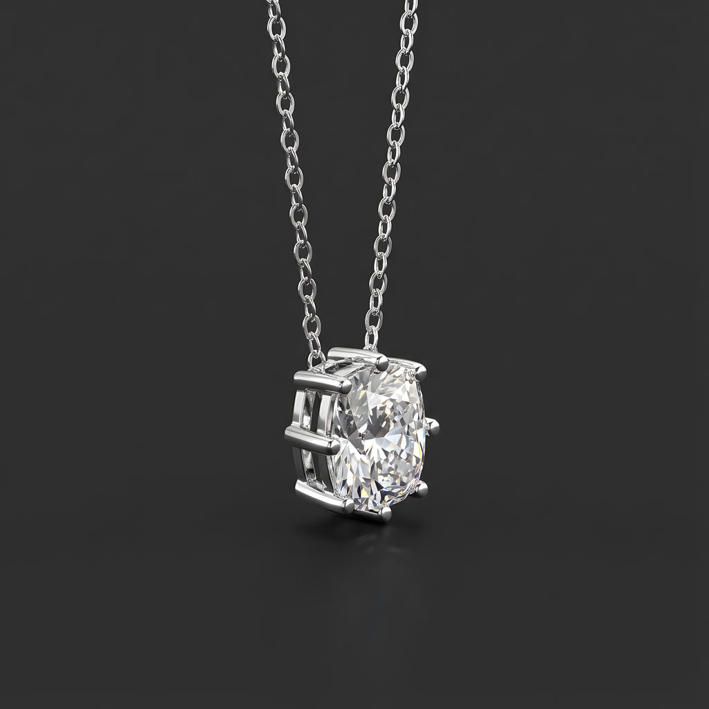 Rester Ensemble Collier Pendentif Moissanite en Argent S925