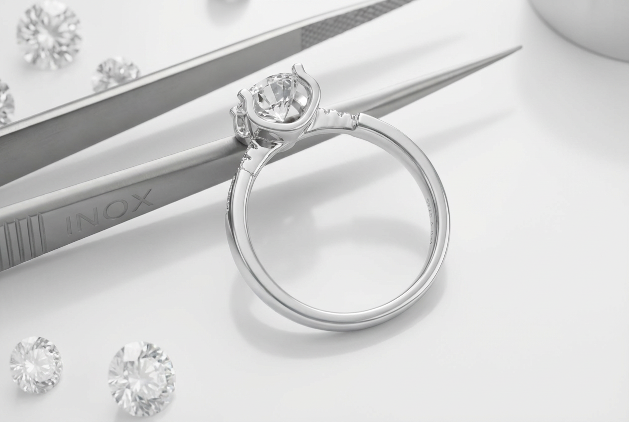 Bouclier de Lumière Bague Moissanite en Argent S925, 1 Carat