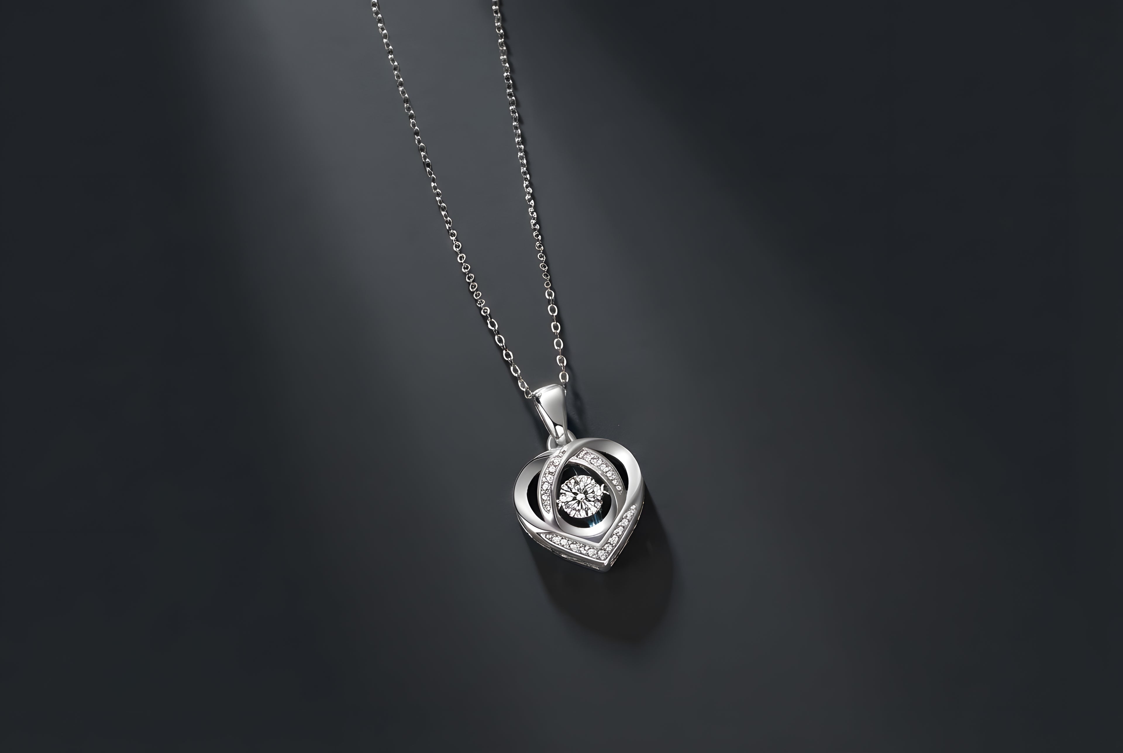 Avec Toi dans Mon Cœur Collier Pendentif Moissanite en Argent S925
