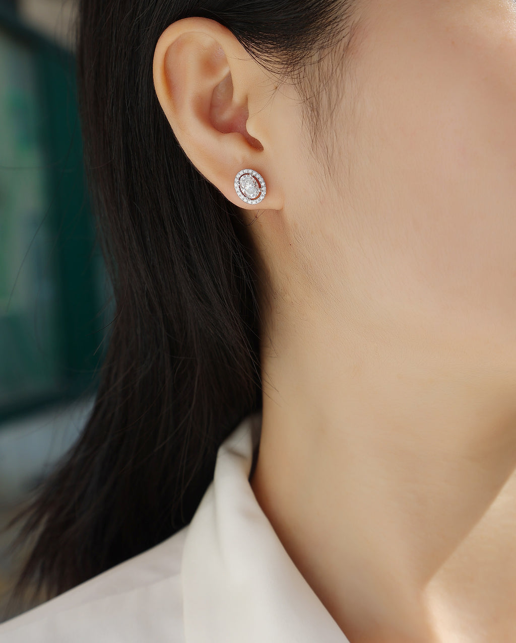 Royaume Nocturne Fantôme Boucles d’Oreilles Moissanite en Argent S925