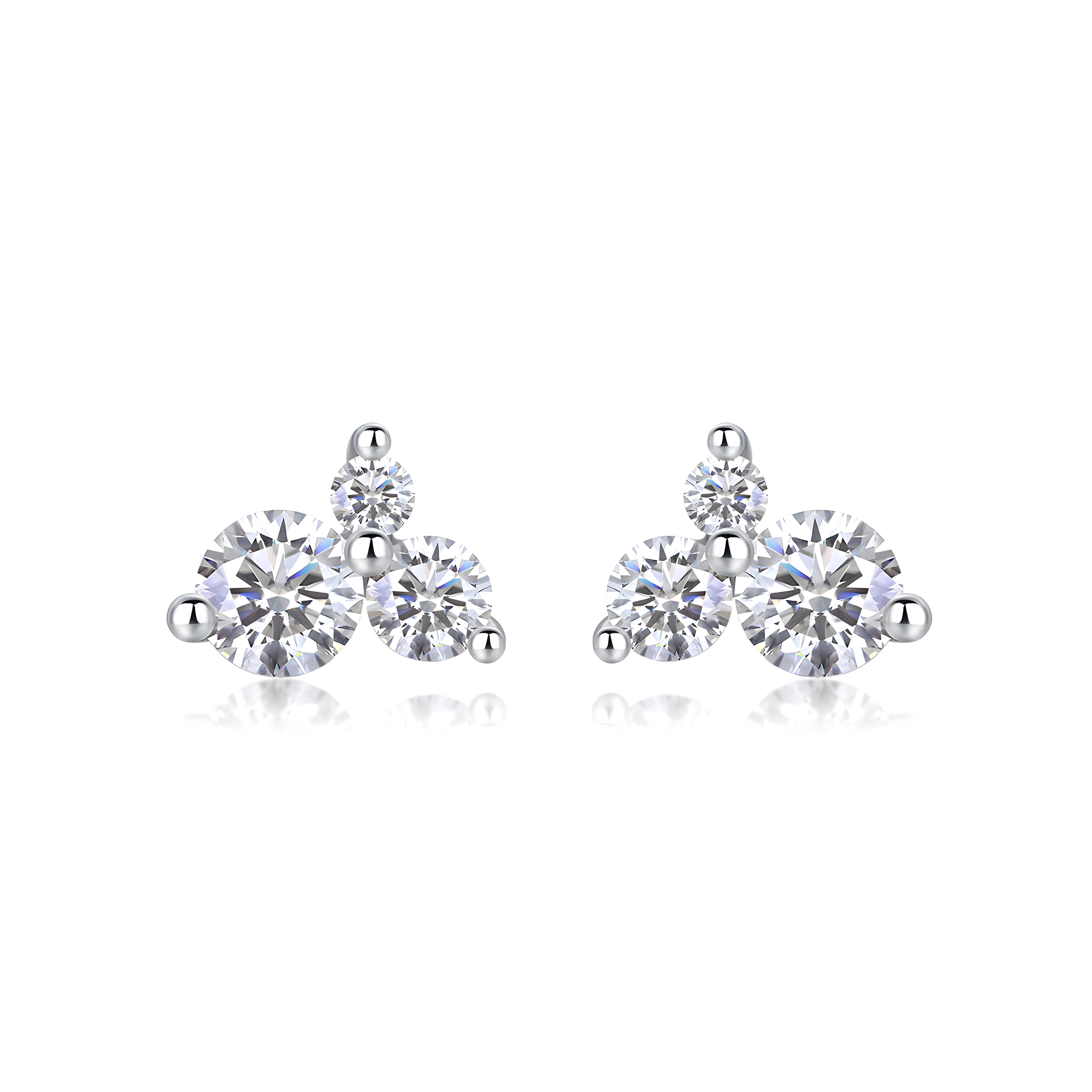 Vague Boucles d’Oreilles Moissanite en Argent S925