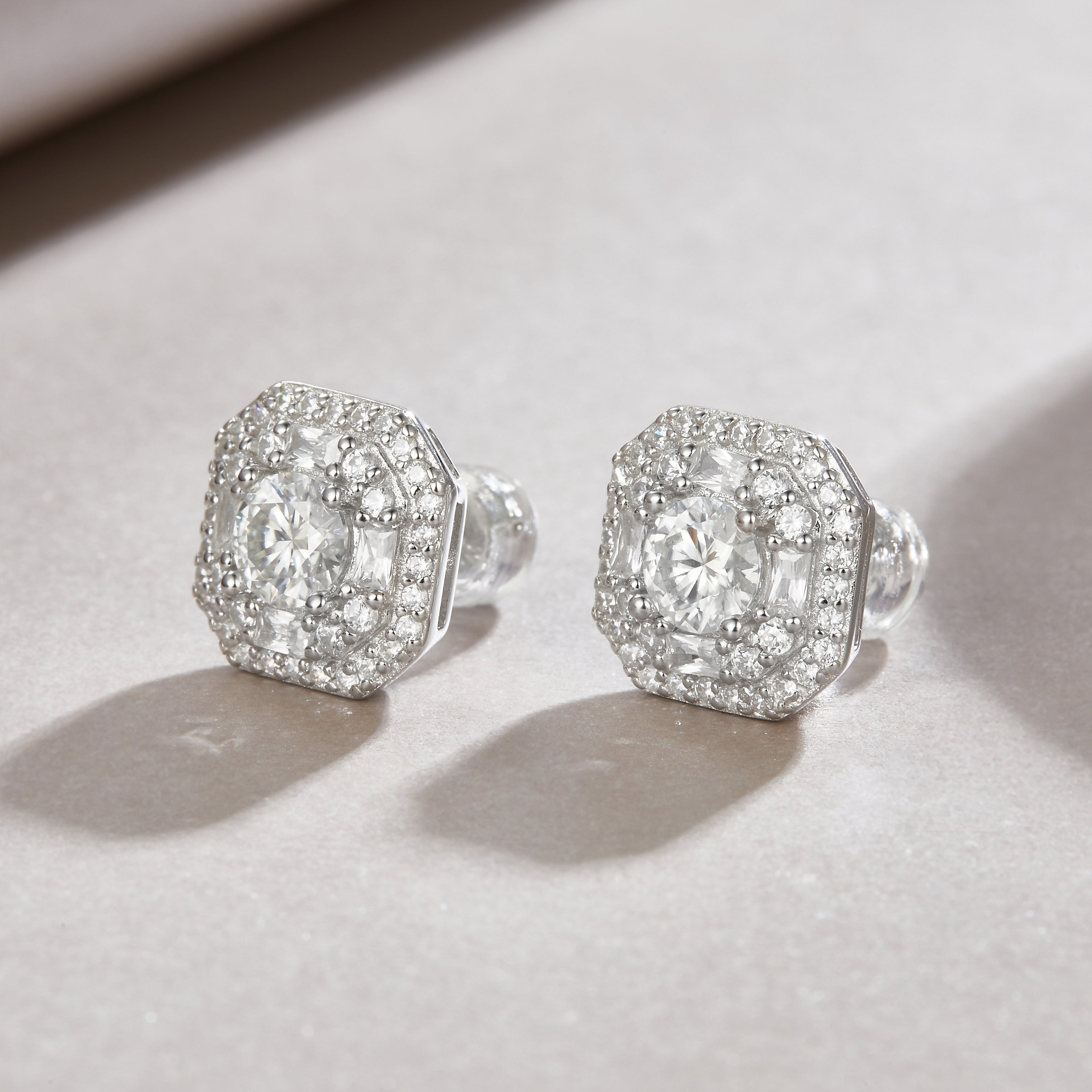 Après-midi d’Hiver Boucles d’Oreilles Moissanite 0,5 Carat en Argent S925