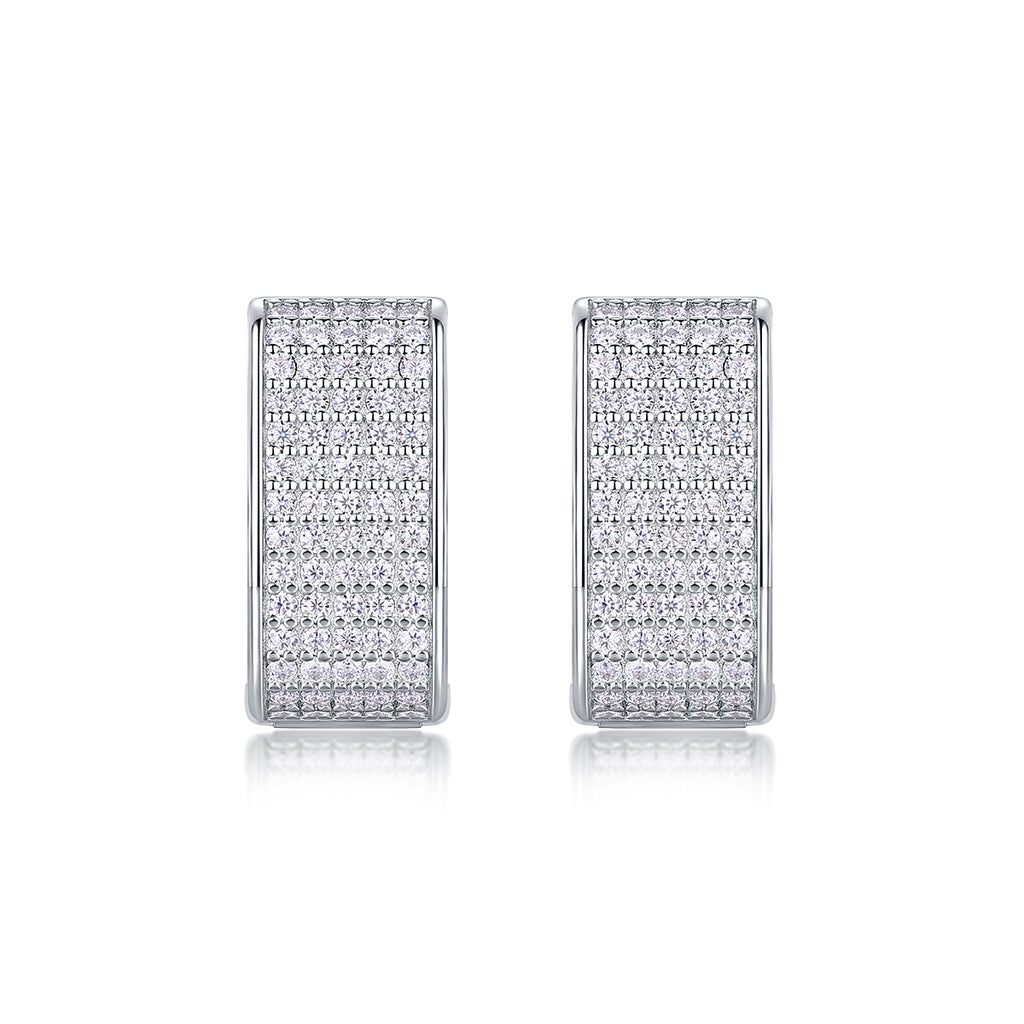 Lumière des Étoiles Boucles d’Oreilles Moissanite en Argent S925
