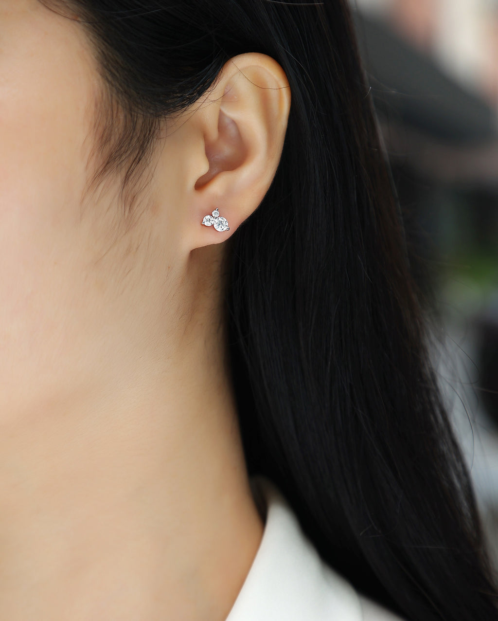 Vague Boucles d’Oreilles Moissanite en Argent S925