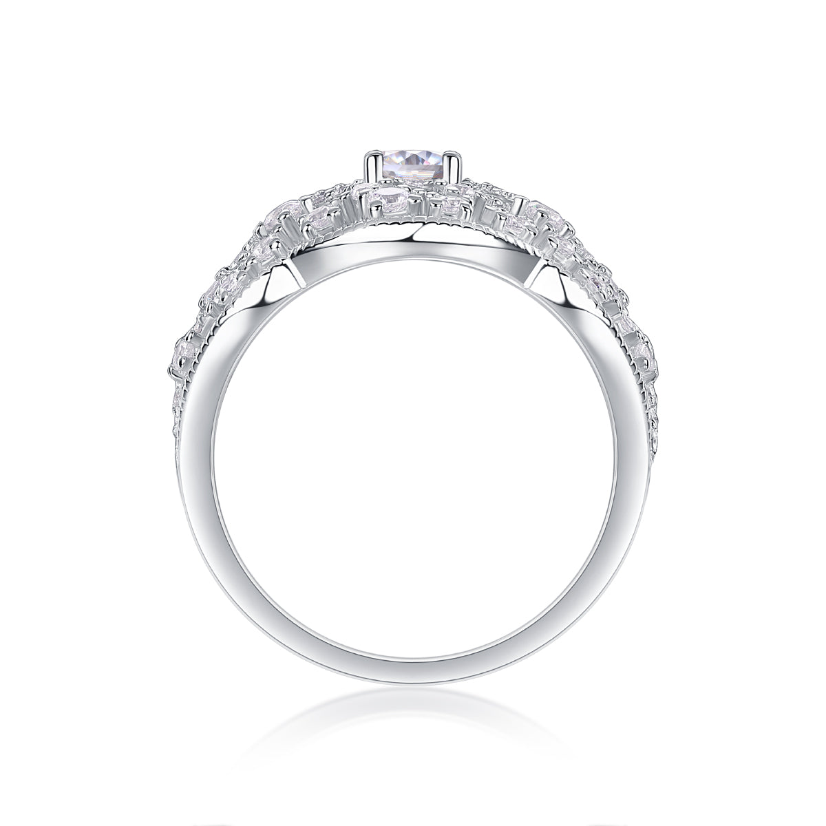 Valse au Clair de Lune Bague Moissanite en Argent S925