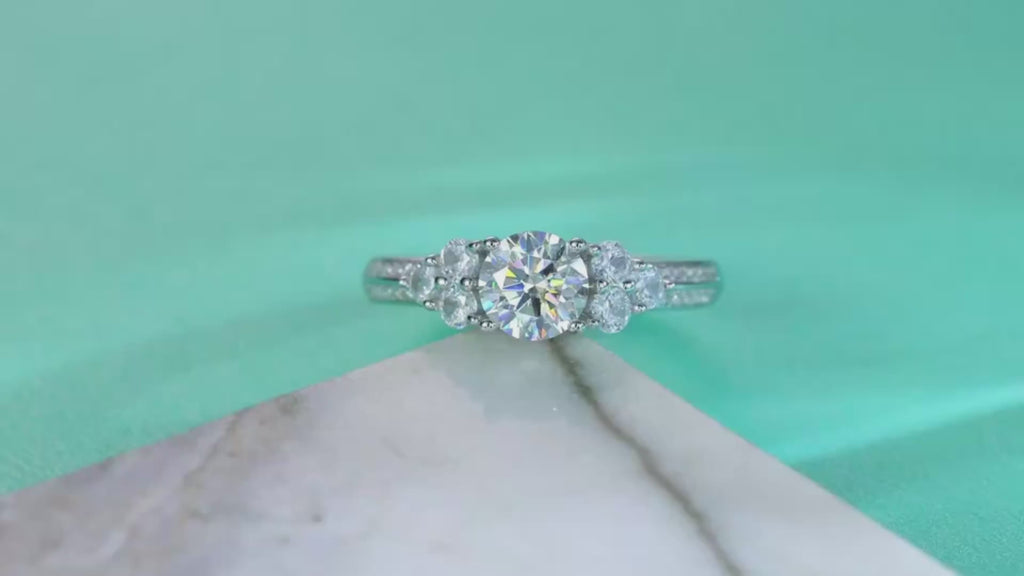 Rêve Corail Bague Moissanite en Argent S925, 1 Carat