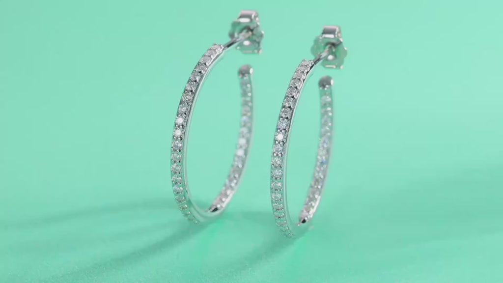 Ruban Boucles d’Oreilles Moissanite en Argent S925