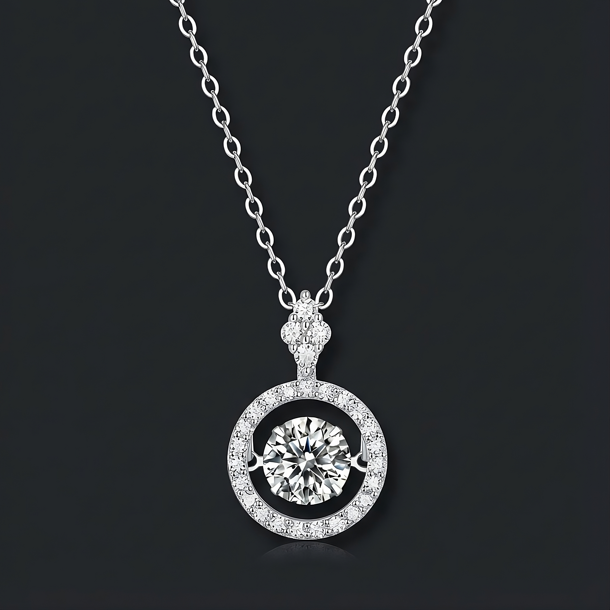 Toucher Collier Pendentif Moissanite en Argent S925, 1 Carat