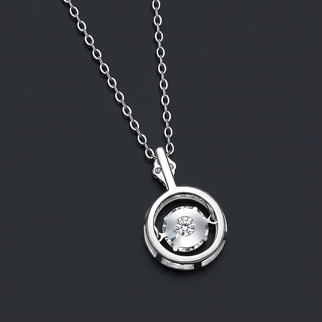 Toucher Collier Pendentif Moissanite en Argent S925, 1 Carat